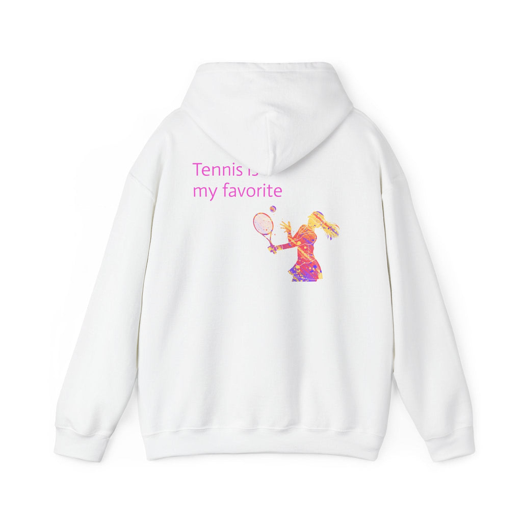 Tennis Hoodie "Tennis is my favorite" Colorful Female Player Pullover - Etna Gift