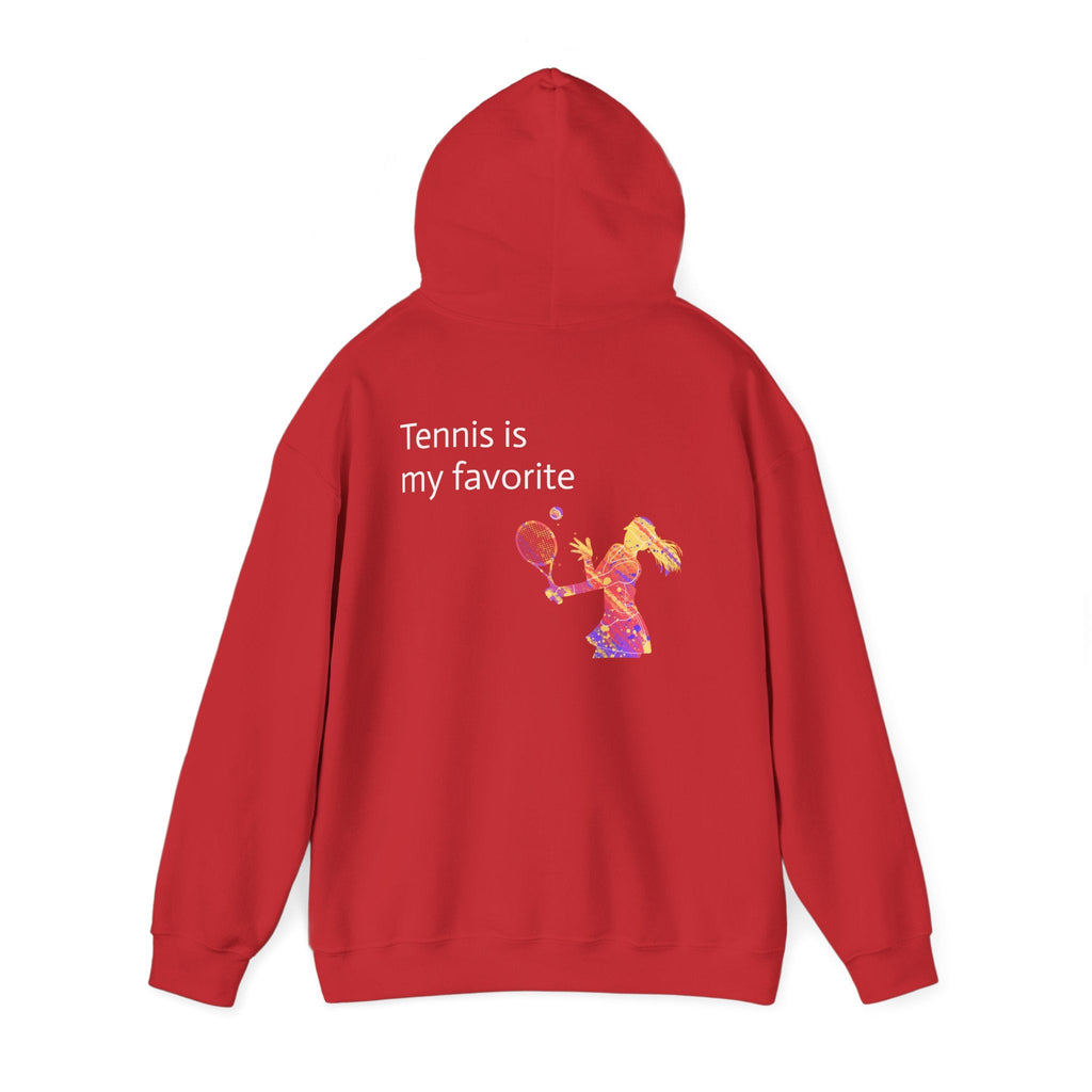 Tennis Hoodie "Tennis is my favorite" Colorful Female Player Pullover - Etna Gift