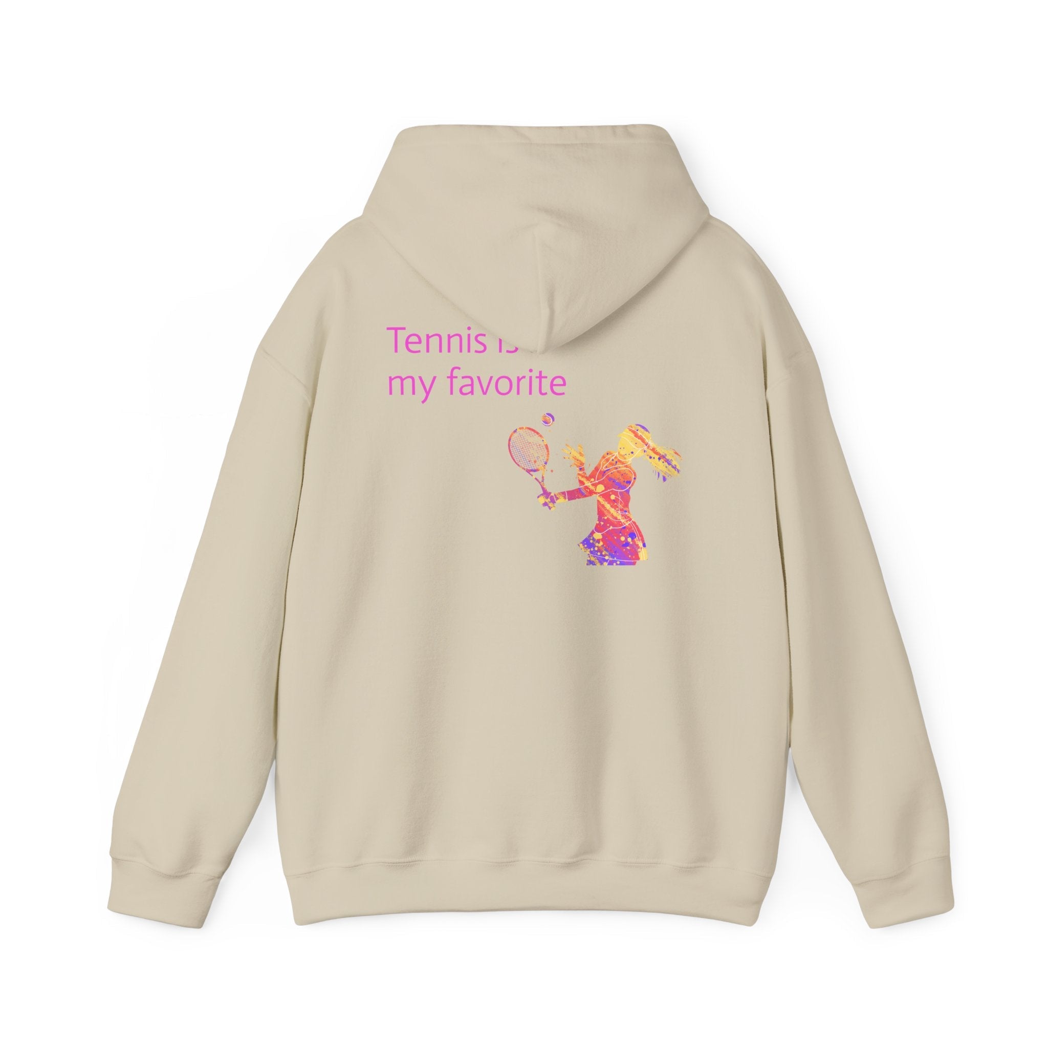Tennis Hoodie "Tennis is my favorite" Colorful Female Player Pullover - Etna Gift