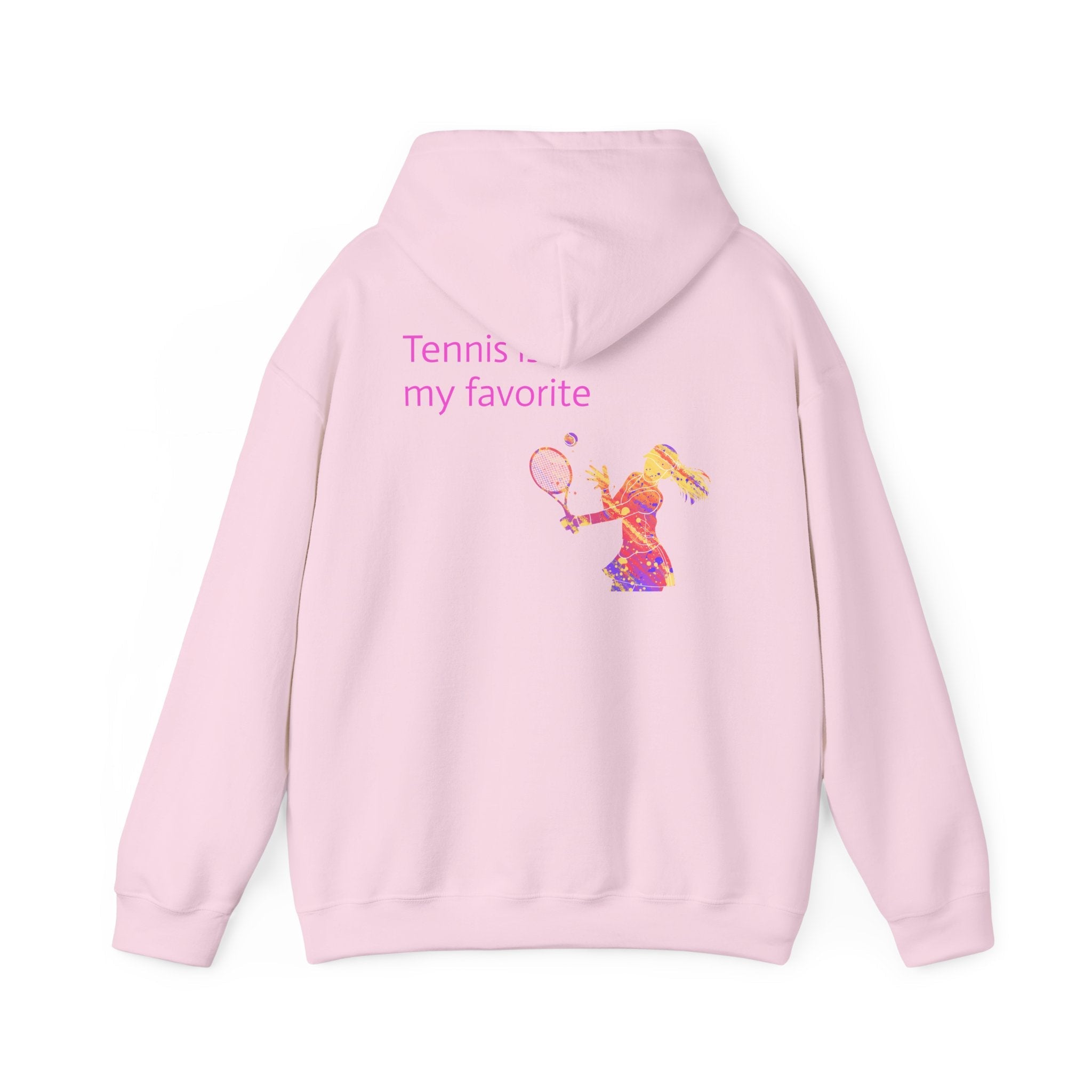 Tennis Hoodie "Tennis is my favorite" Colorful Female Player Pullover - Etna Gift