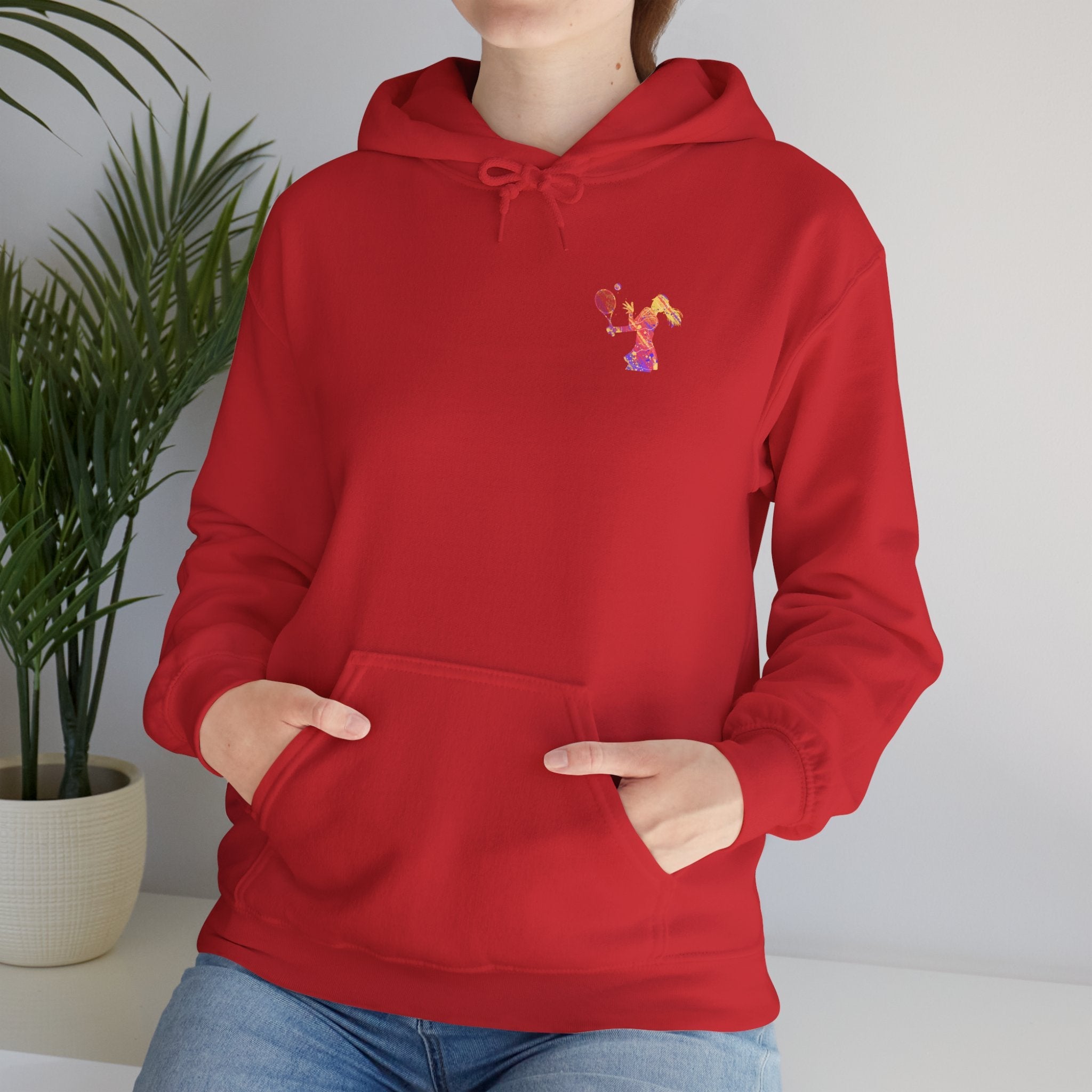 Tennis Hoodie "Tennis is my favorite" Colorful Female Player Pullover - Etna Gift