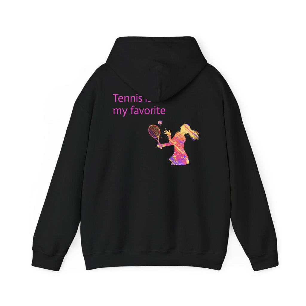 Tennis Hoodie "Tennis is my favorite" Colorful Female Player Pullover - Etna Gift