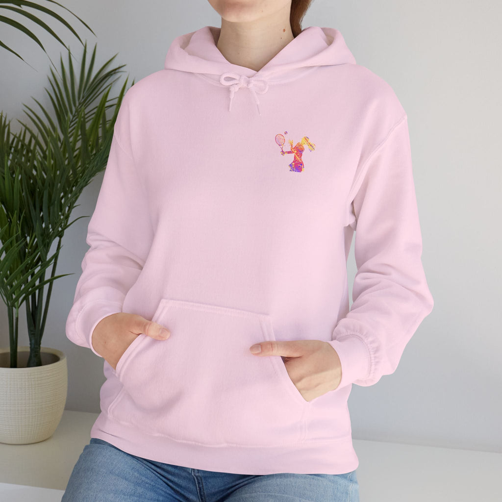 Tennis Hoodie "Tennis is my favorite" Colorful Female Player Pullover - Etna Gift