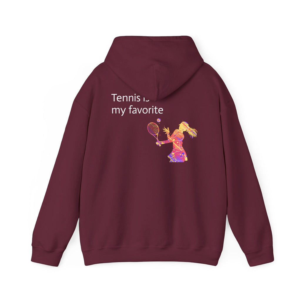 Tennis Hoodie "Tennis is my favorite" Colorful Female Player Pullover - Etna Gift
