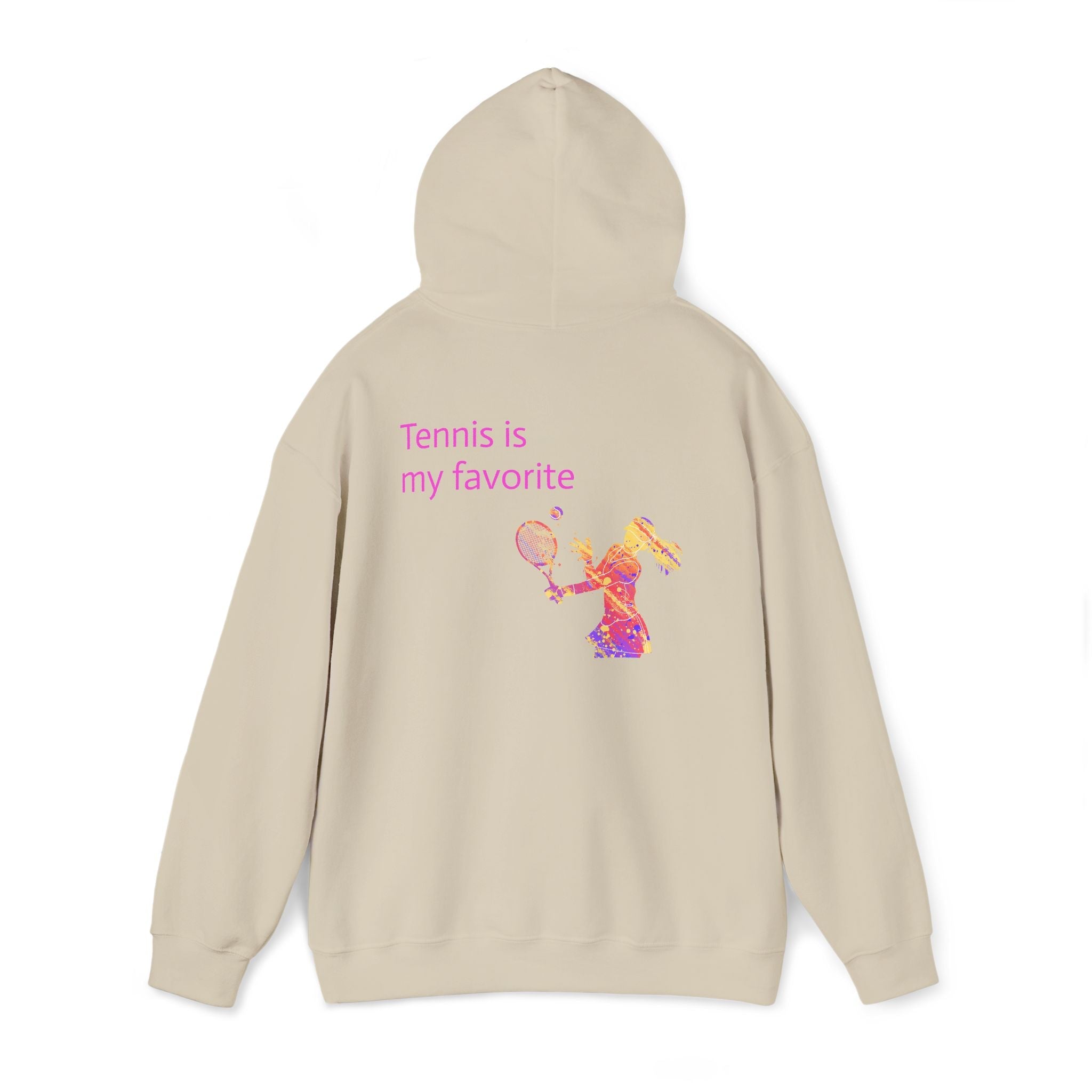 Tennis Hoodie "Tennis is my favorite" Colorful Female Player Pullover - Etna Gift