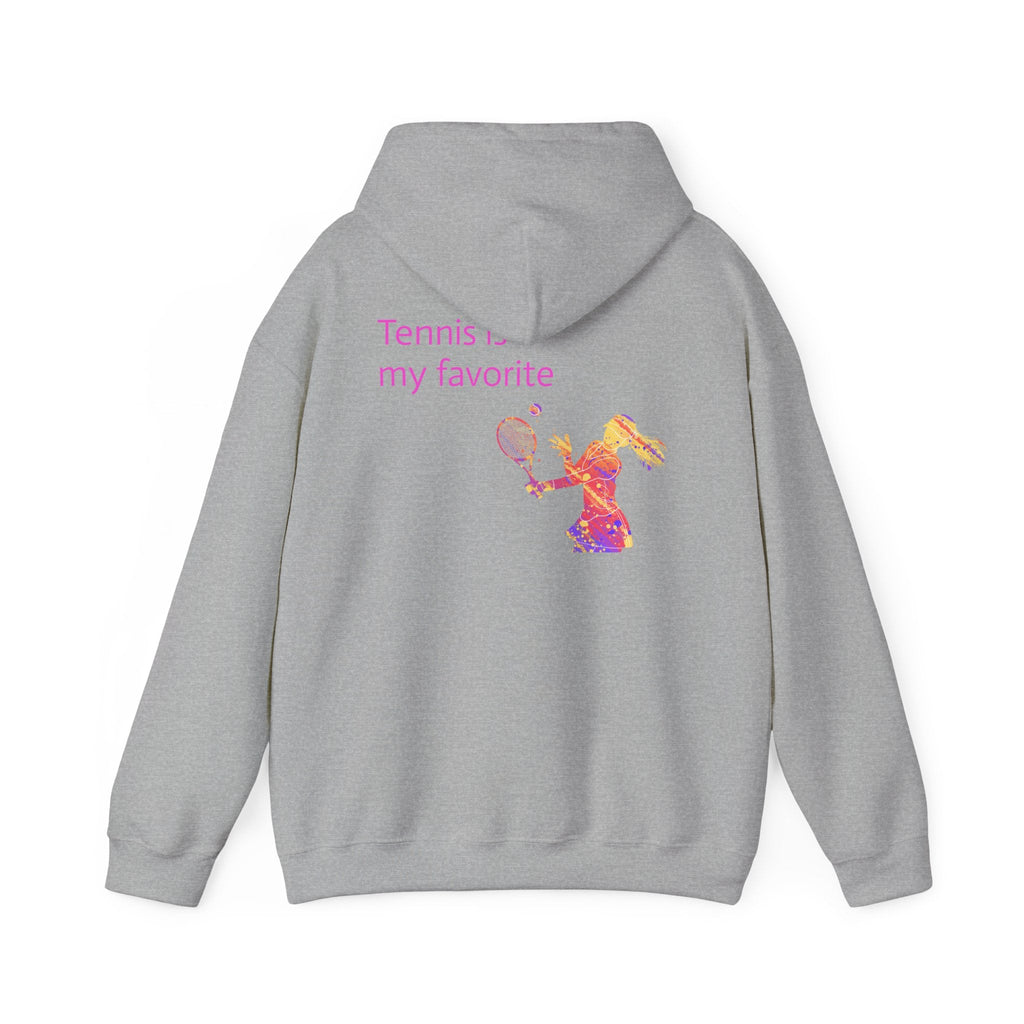Tennis Hoodie "Tennis is my favorite" Colorful Female Player Pullover - Etna Gift