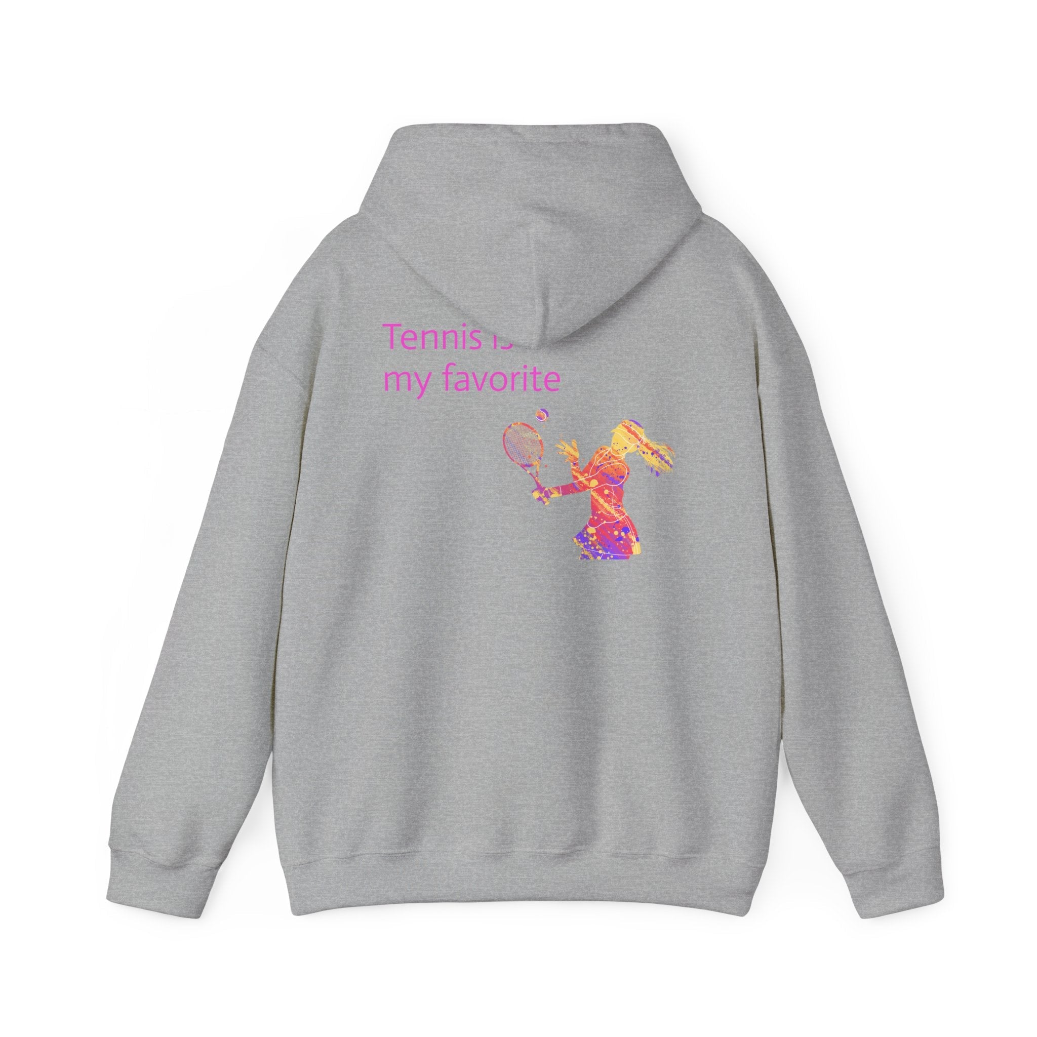Tennis Hoodie "Tennis is my favorite" Colorful Female Player Pullover - Etna Gift