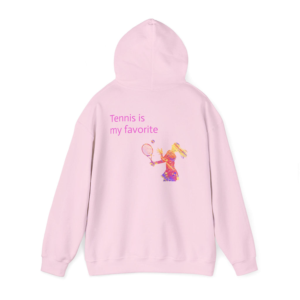 Tennis Hoodie "Tennis is my favorite" Colorful Female Player Pullover - Etna Gift