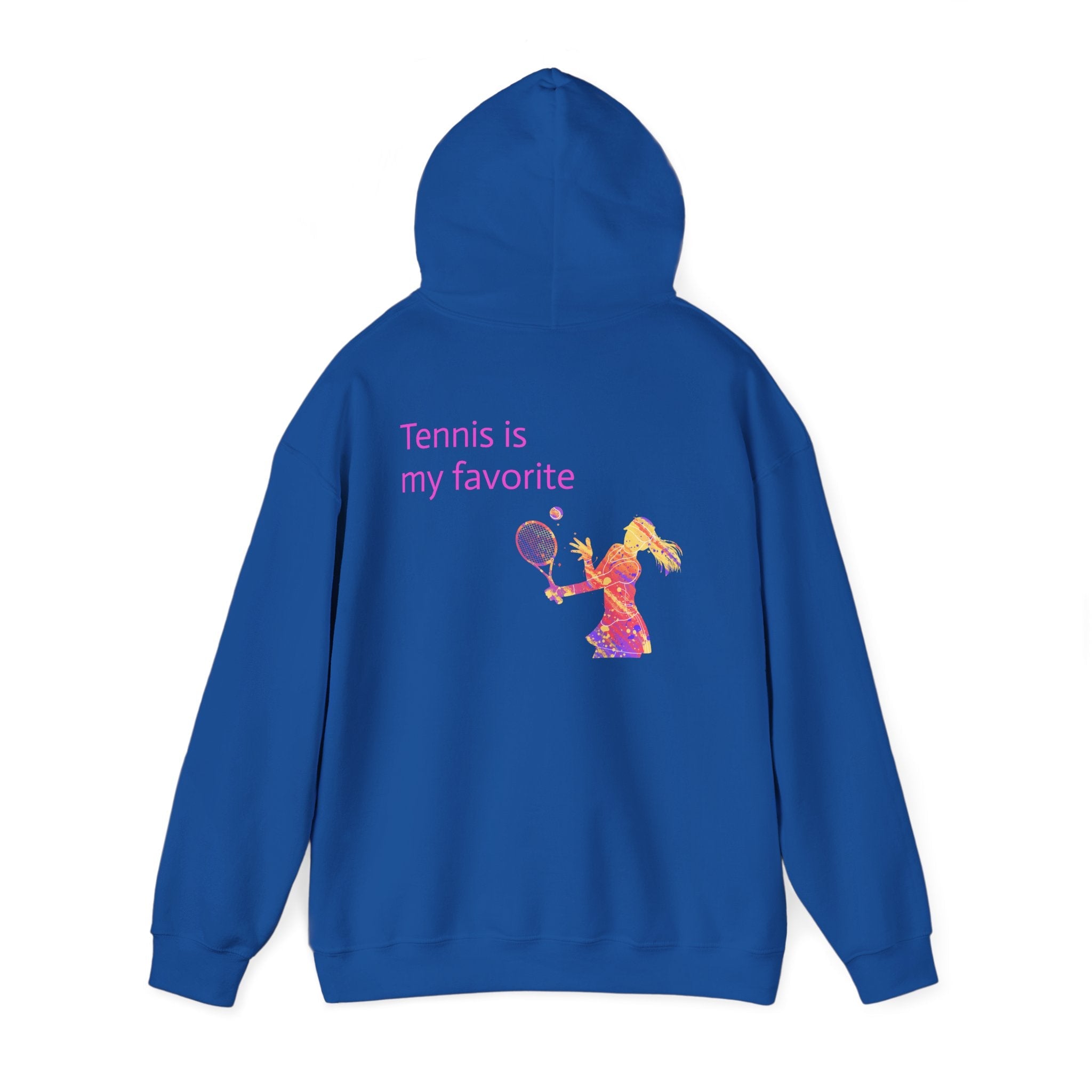 Tennis Hoodie "Tennis is my favorite" Colorful Female Player Pullover - Etna Gift
