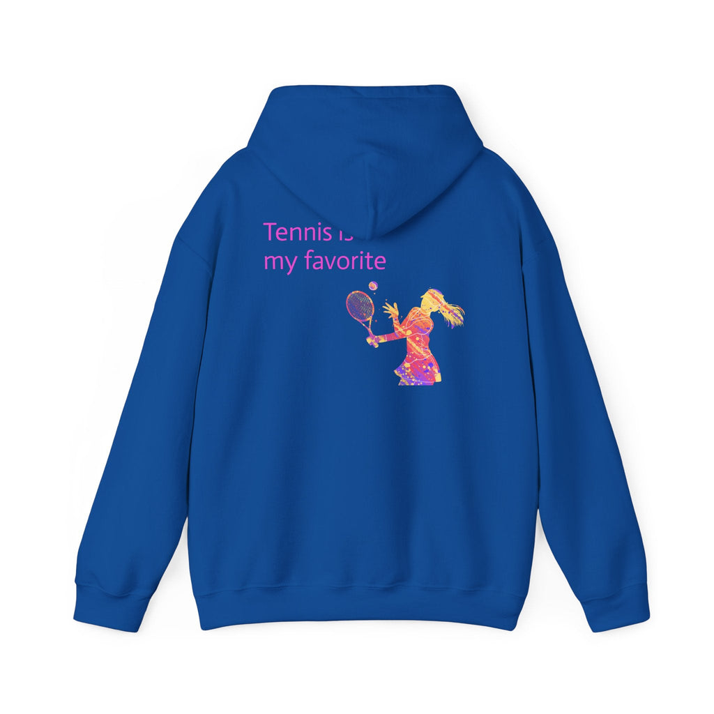 Tennis Hoodie "Tennis is my favorite" Colorful Female Player Pullover - Etna Gift