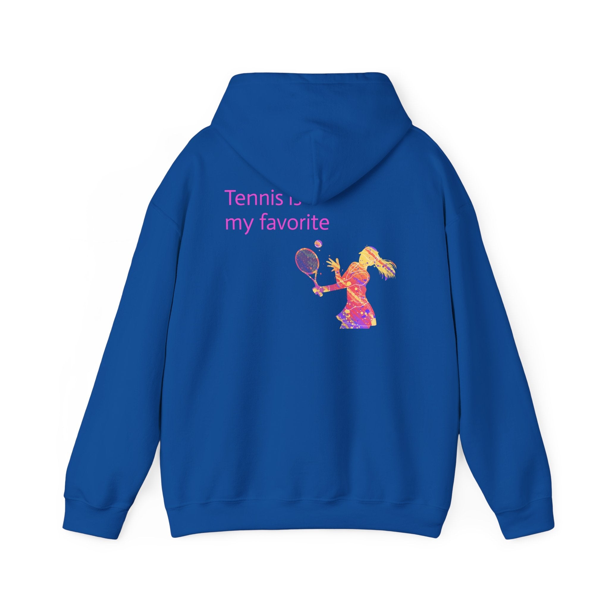 Tennis Hoodie "Tennis is my favorite" Colorful Female Player Pullover - Etna Gift