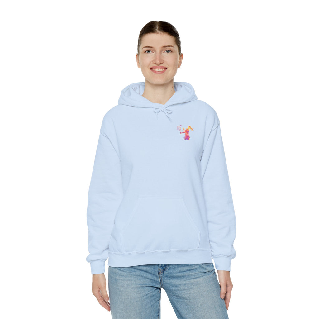 Tennis Hoodie "Tennis is my favorite" Colorful Female Player Pullover - Etna Gift