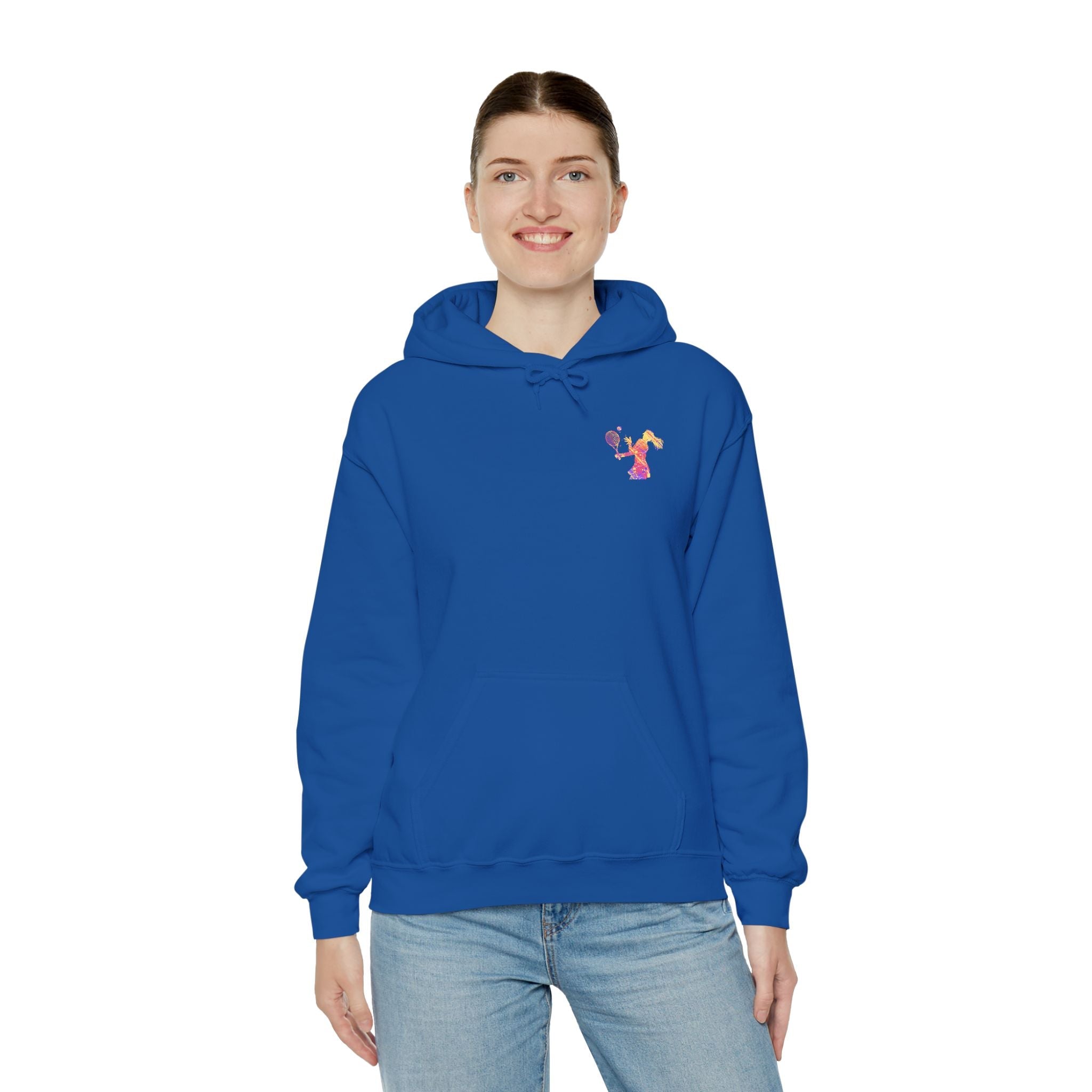 Tennis Hoodie "Tennis is my favorite" Colorful Female Player Pullover - Etna Gift