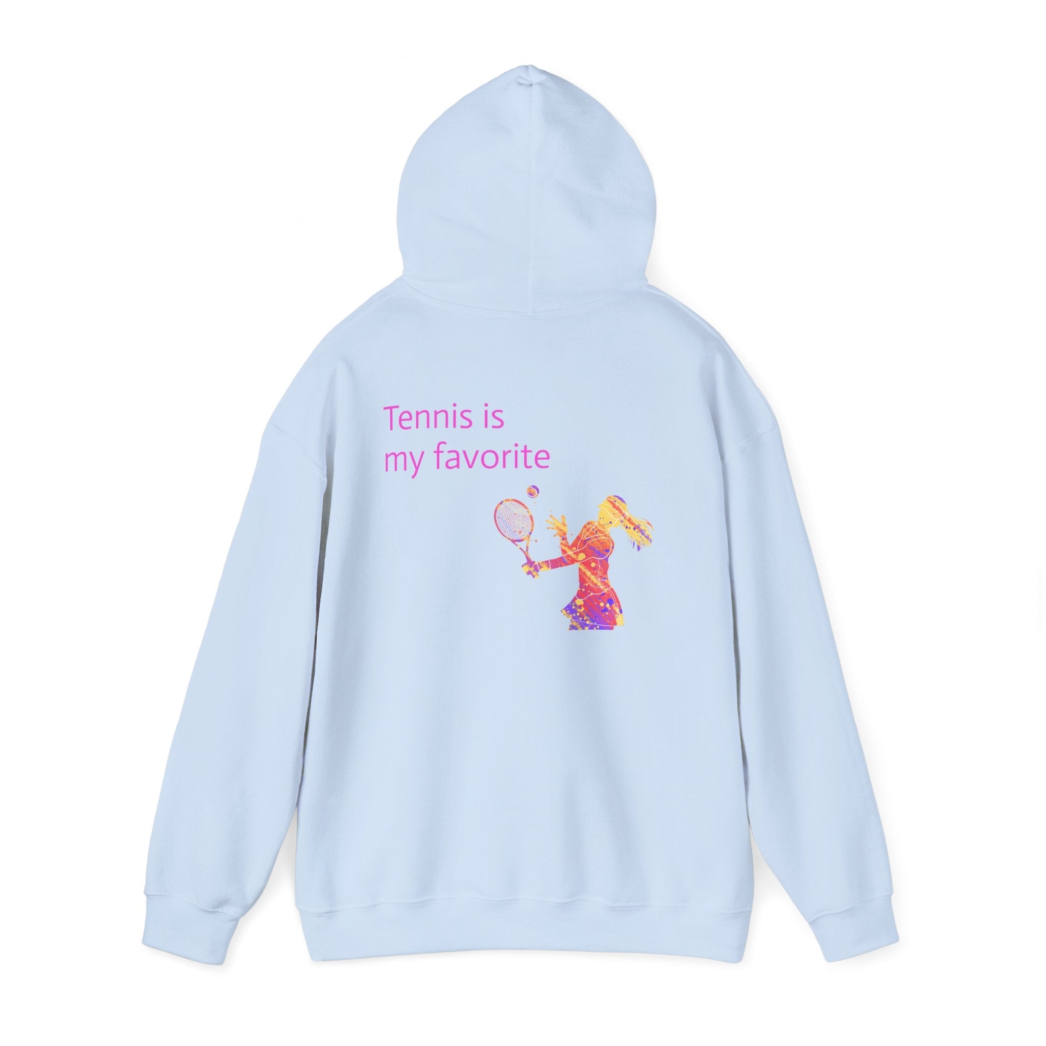 Tennis Hoodie "Tennis is my favorite" Colorful Female Player Pullover - Etna Gift