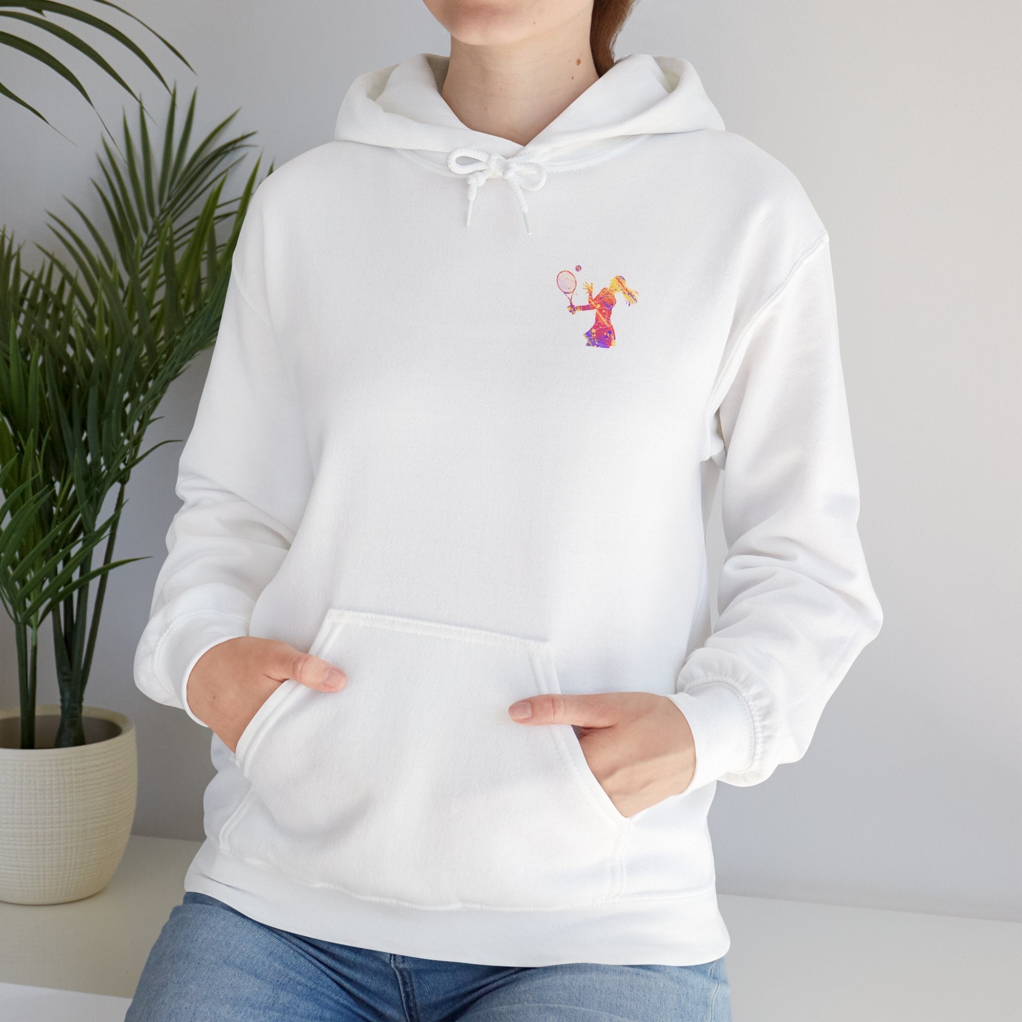 Tennis Hoodie "Tennis is my favorite" Colorful Female Player Pullover - Etna Gift