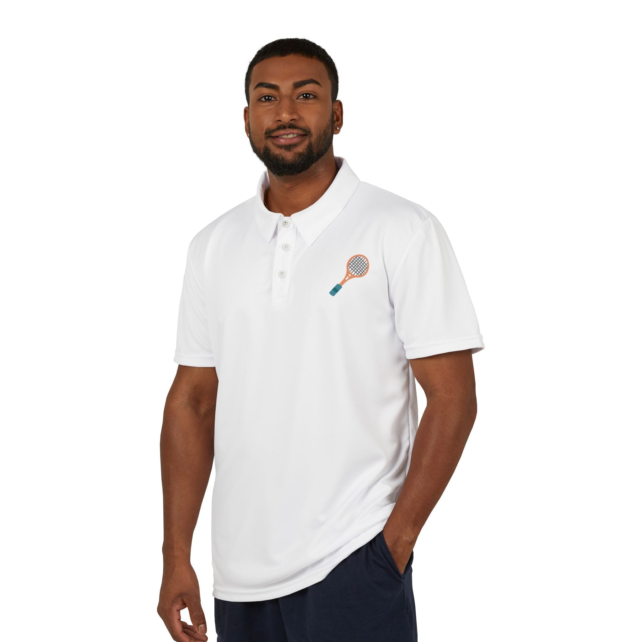 Tennis Racket Polo Shirt – Minimal Sports Embroidered Design - Etna Gift