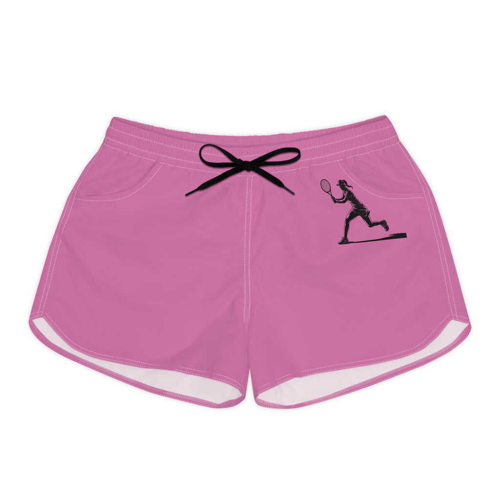 Tennis Shorts Women's Casual White Athletic Shorts with Tennis Player Silhouette - Etna Gift