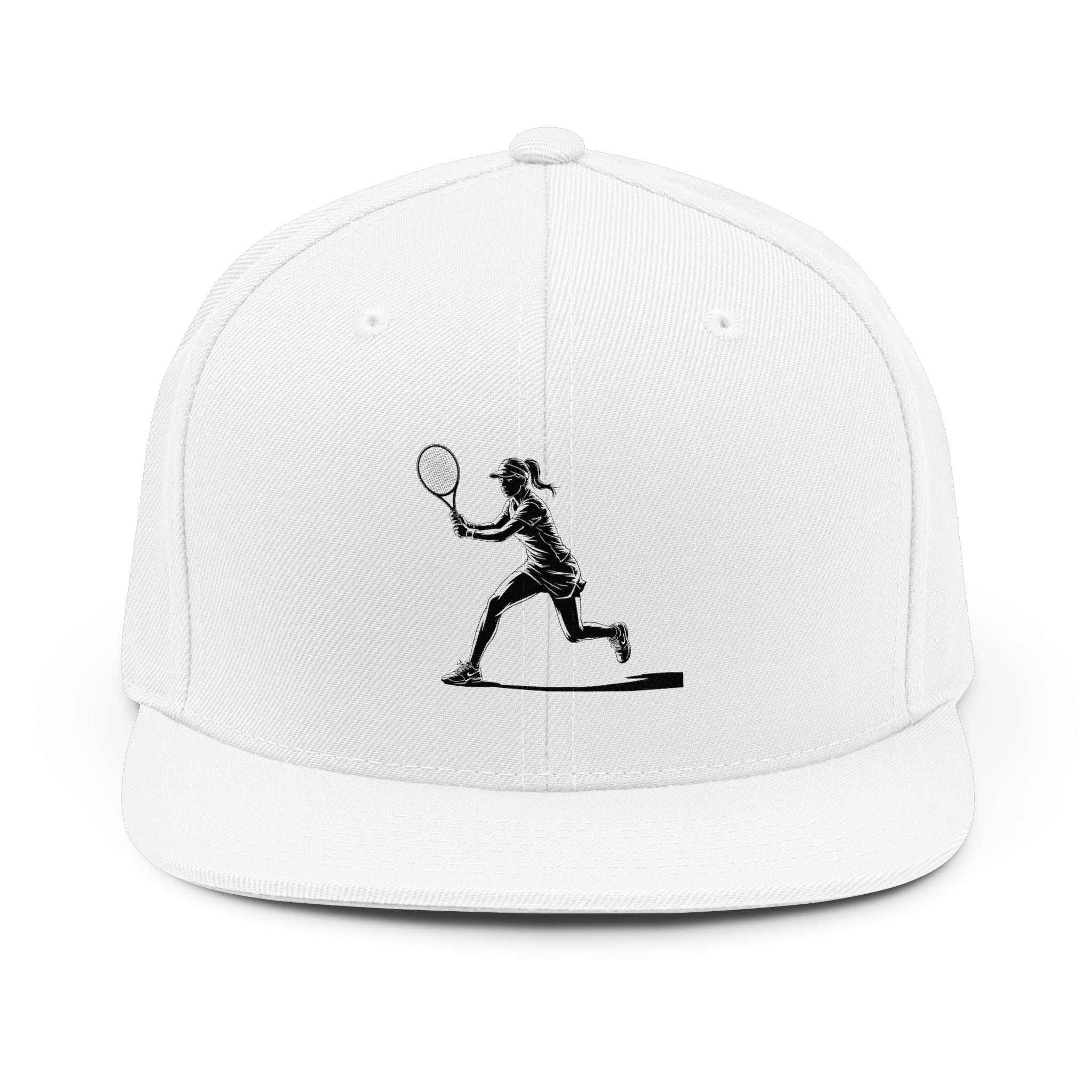 Tennis Snapback Hat — Minimalist Tennis Player Embroidered Cap - Etna Gift