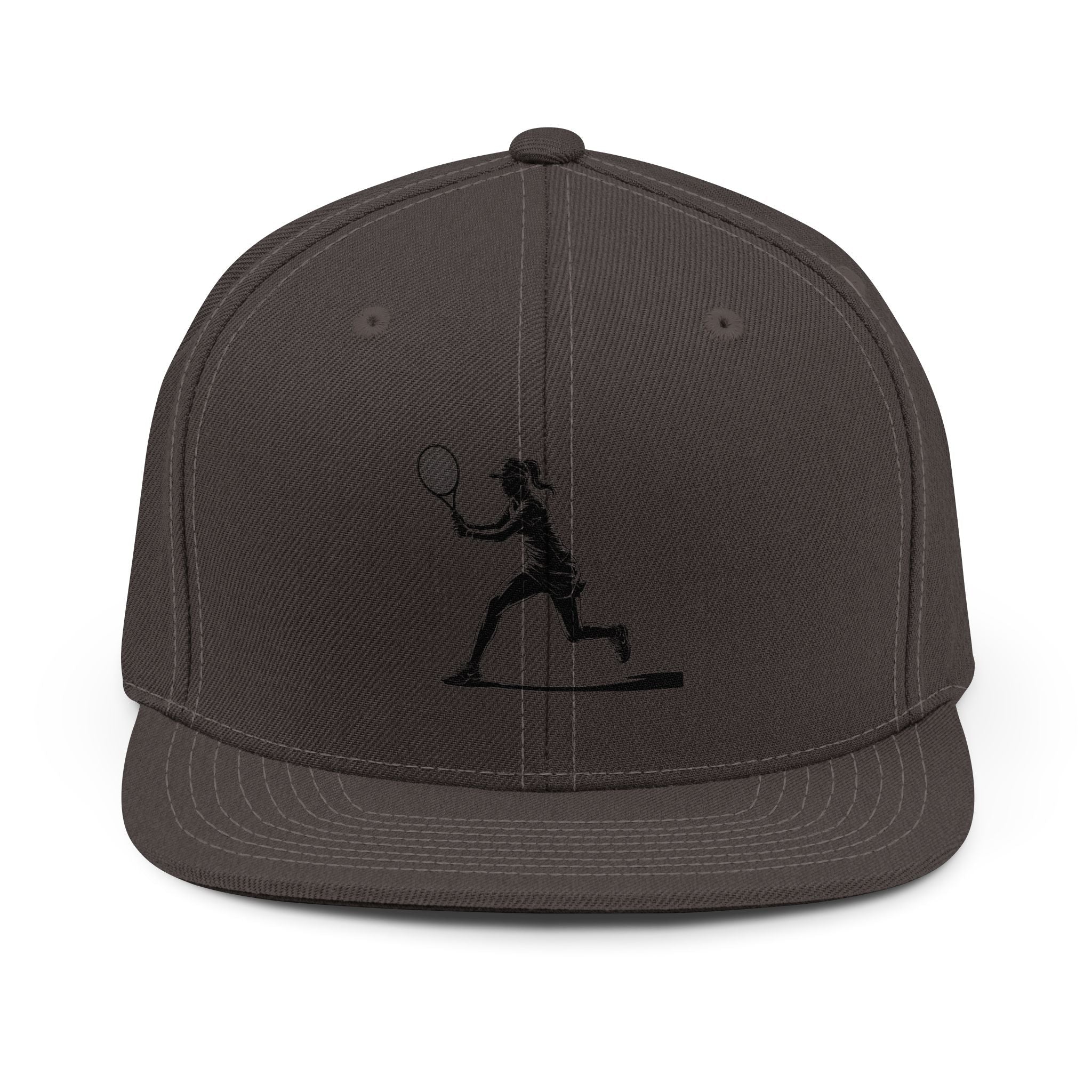 Tennis Snapback Hat — Minimalist Tennis Player Embroidered Cap - Etna Gift