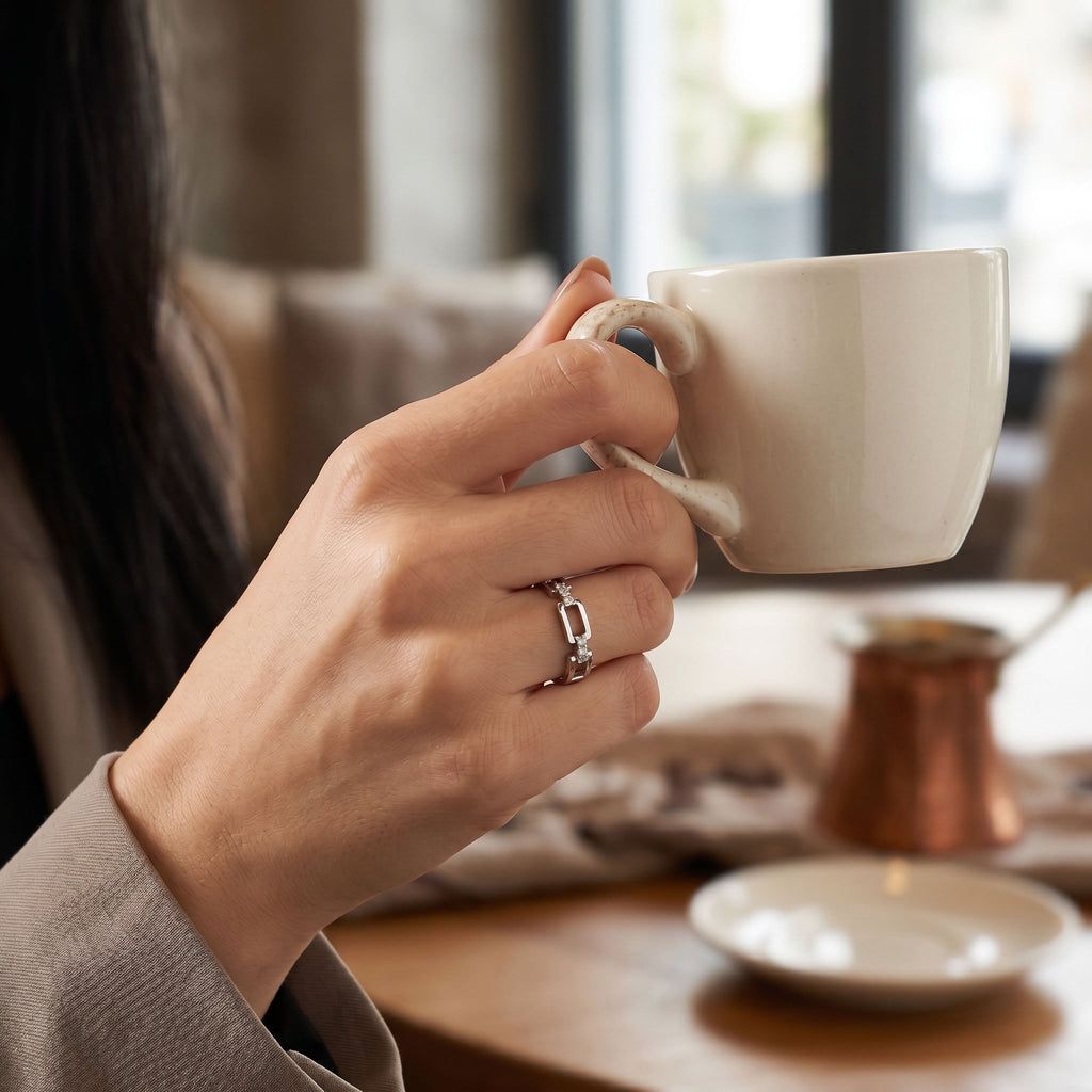 Trendy ring, custom designed 925 sterling silver women's ring. - Etna Gift