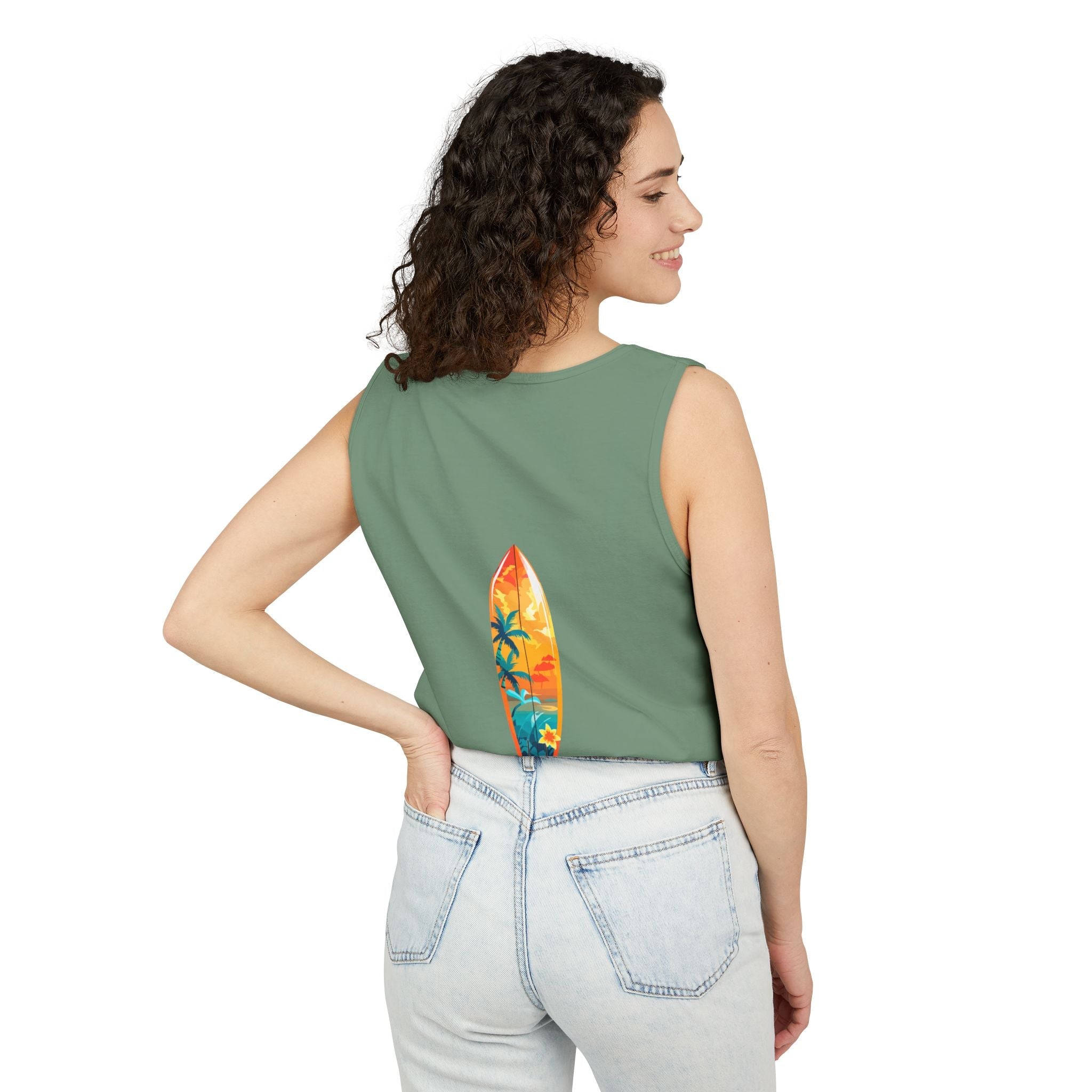 Tropical Sunset Tank Top Palm Tree Beach Graphic Tank - Etna Gift