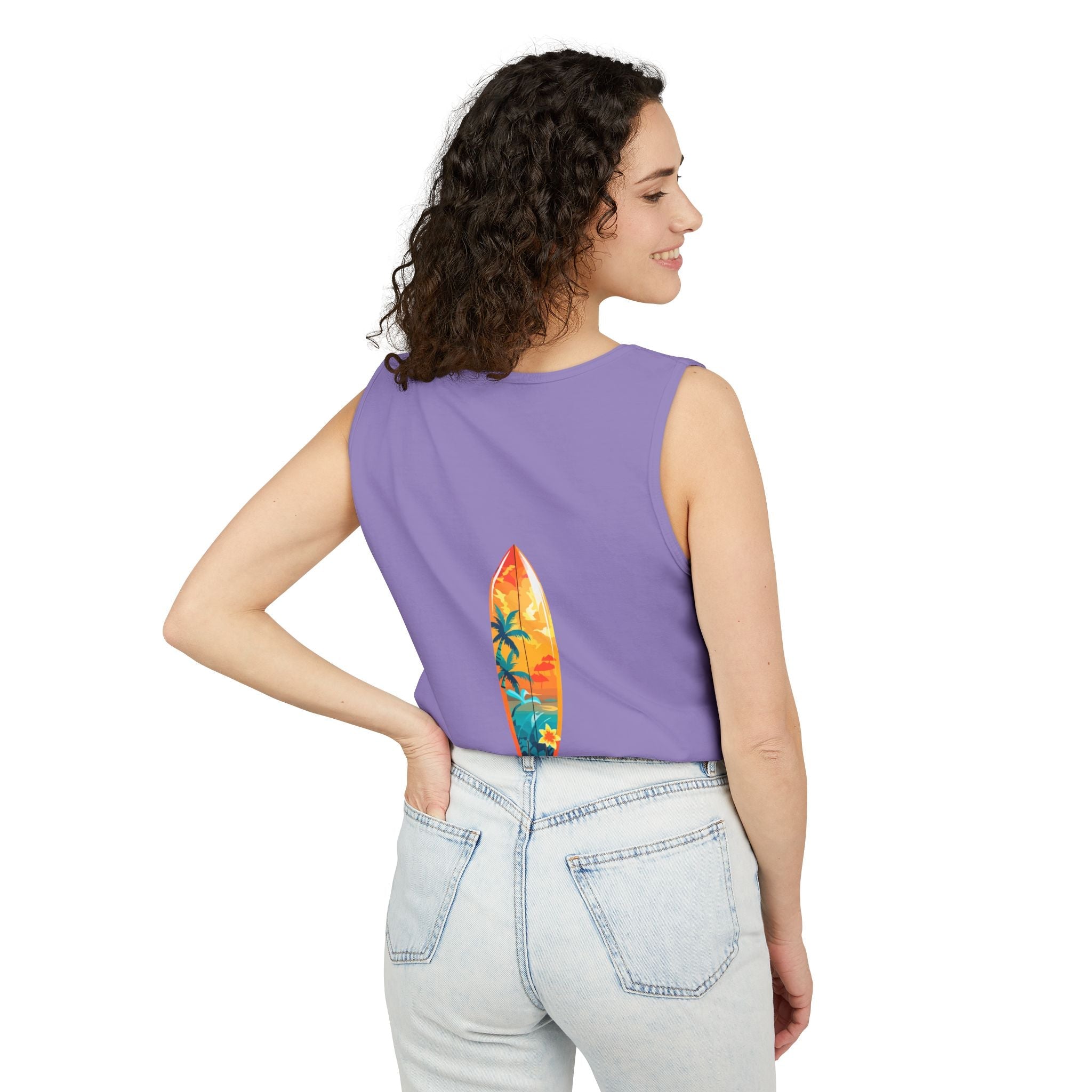 Tropical Sunset Tank Top Palm Tree Beach Graphic Tank - Etna Gift