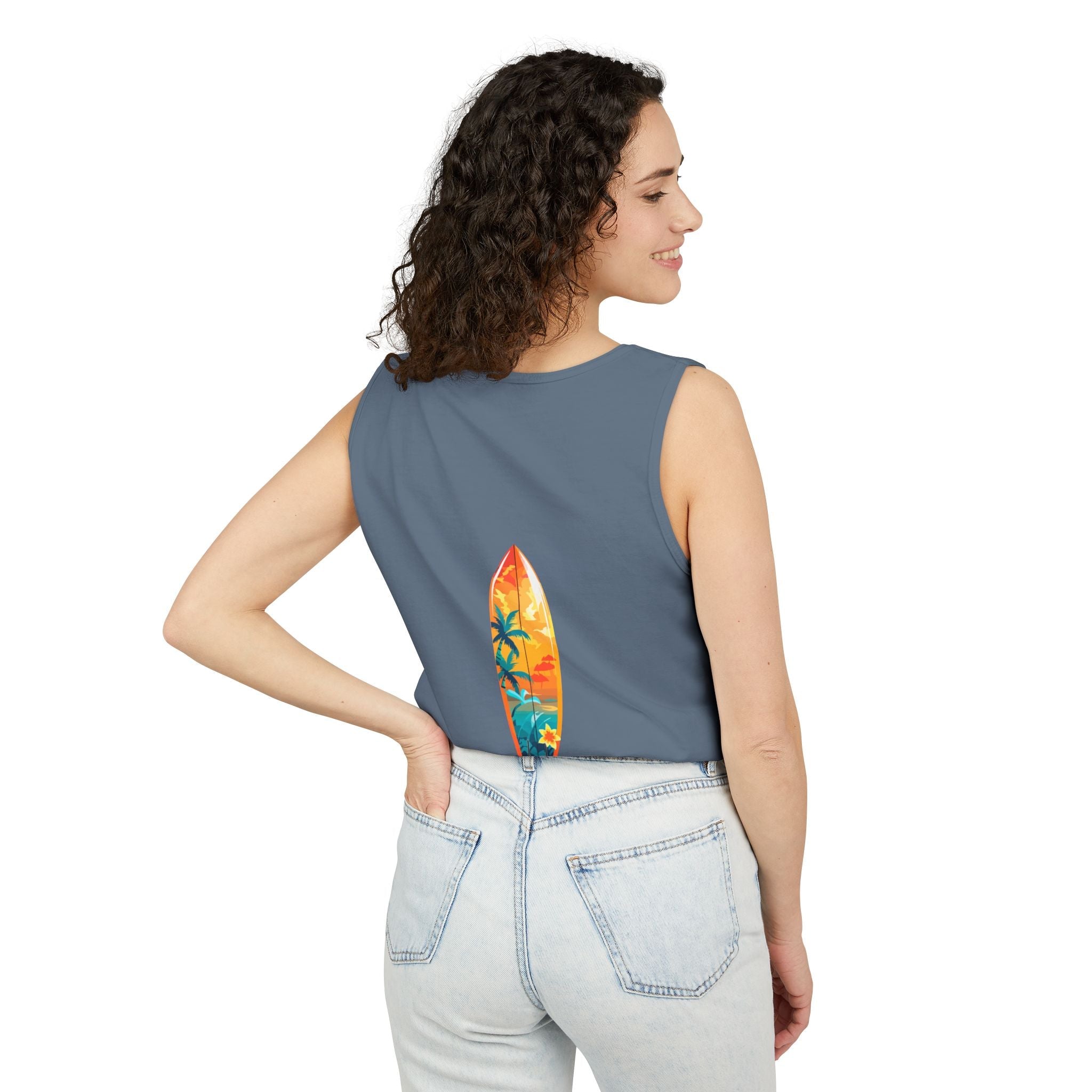 Tropical Sunset Tank Top Palm Tree Beach Graphic Tank - Etna Gift
