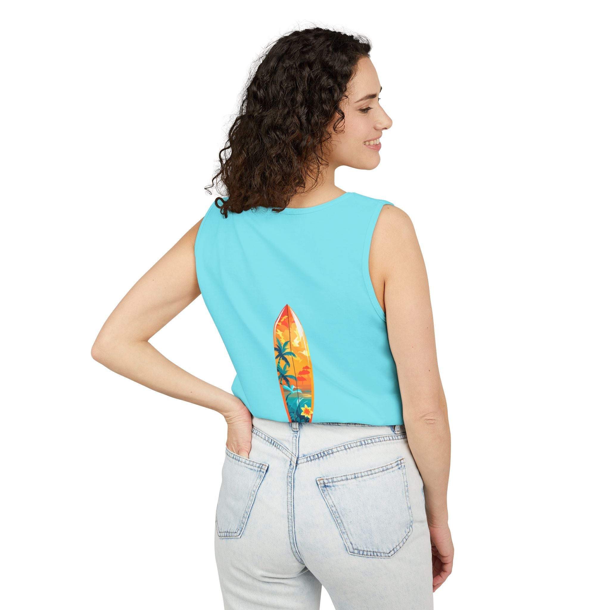 Tropical Sunset Tank Top Palm Tree Beach Graphic Tank - Etna Gift