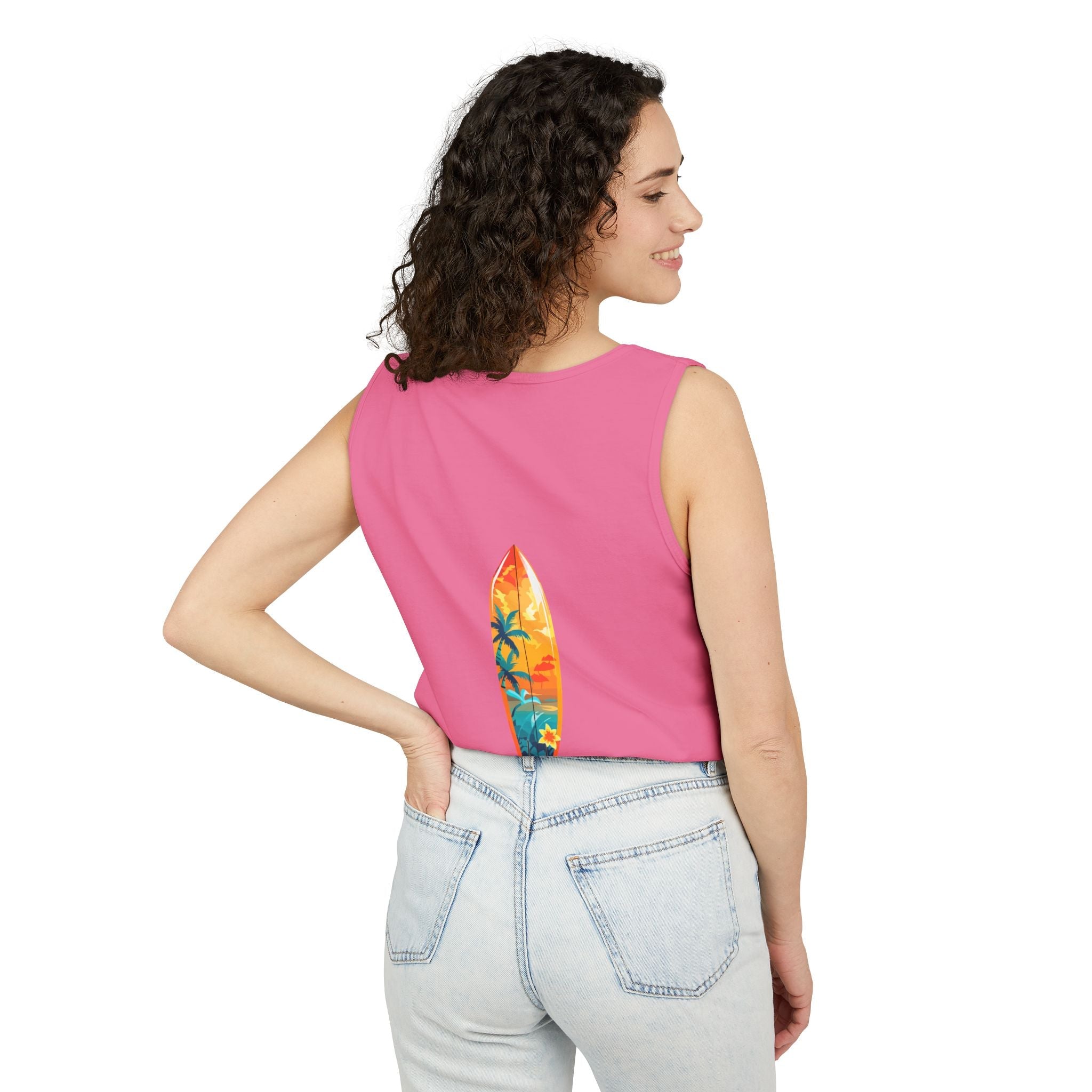 Tropical Sunset Tank Top Palm Tree Beach Graphic Tank - Etna Gift