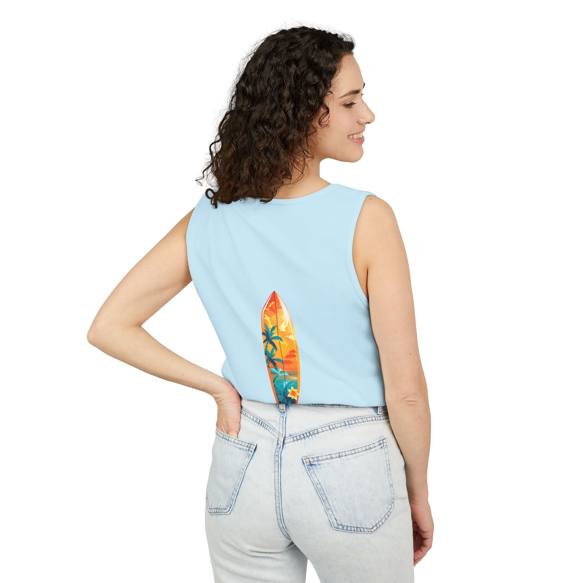 Tropical Sunset Tank Top Palm Tree Beach Graphic Tank - Etna Gift