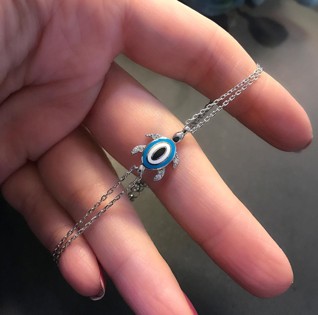 Turtle 925 Sterling Silver Bracelet - Etna Gift