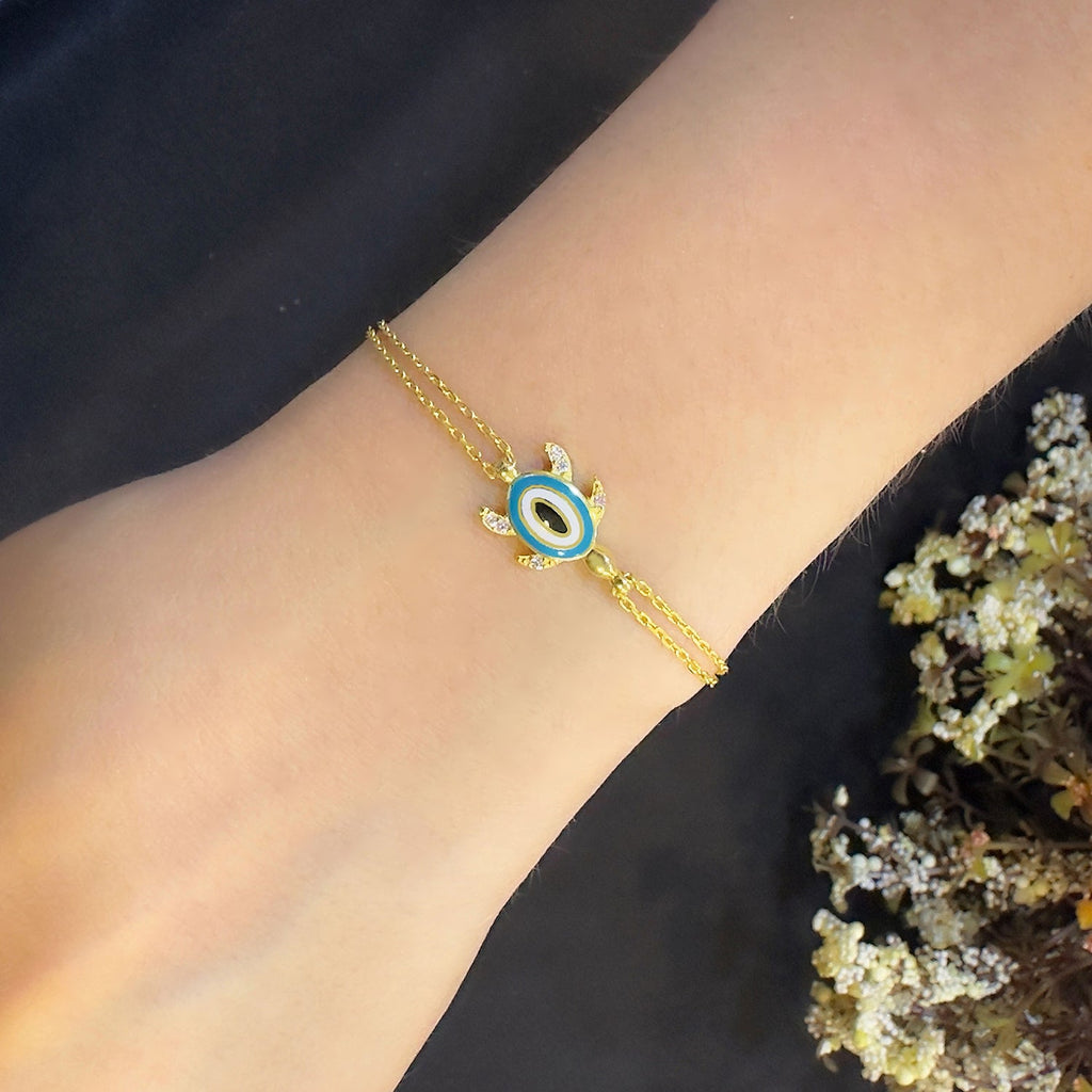 Turtle 925 Sterling Silver Bracelet - Etna Gift