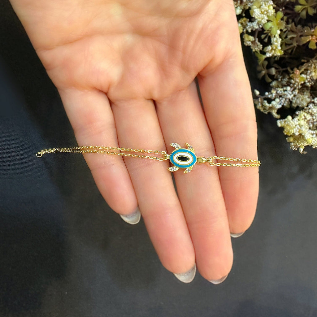 Turtle 925 Sterling Silver Bracelet - Etna Gift
