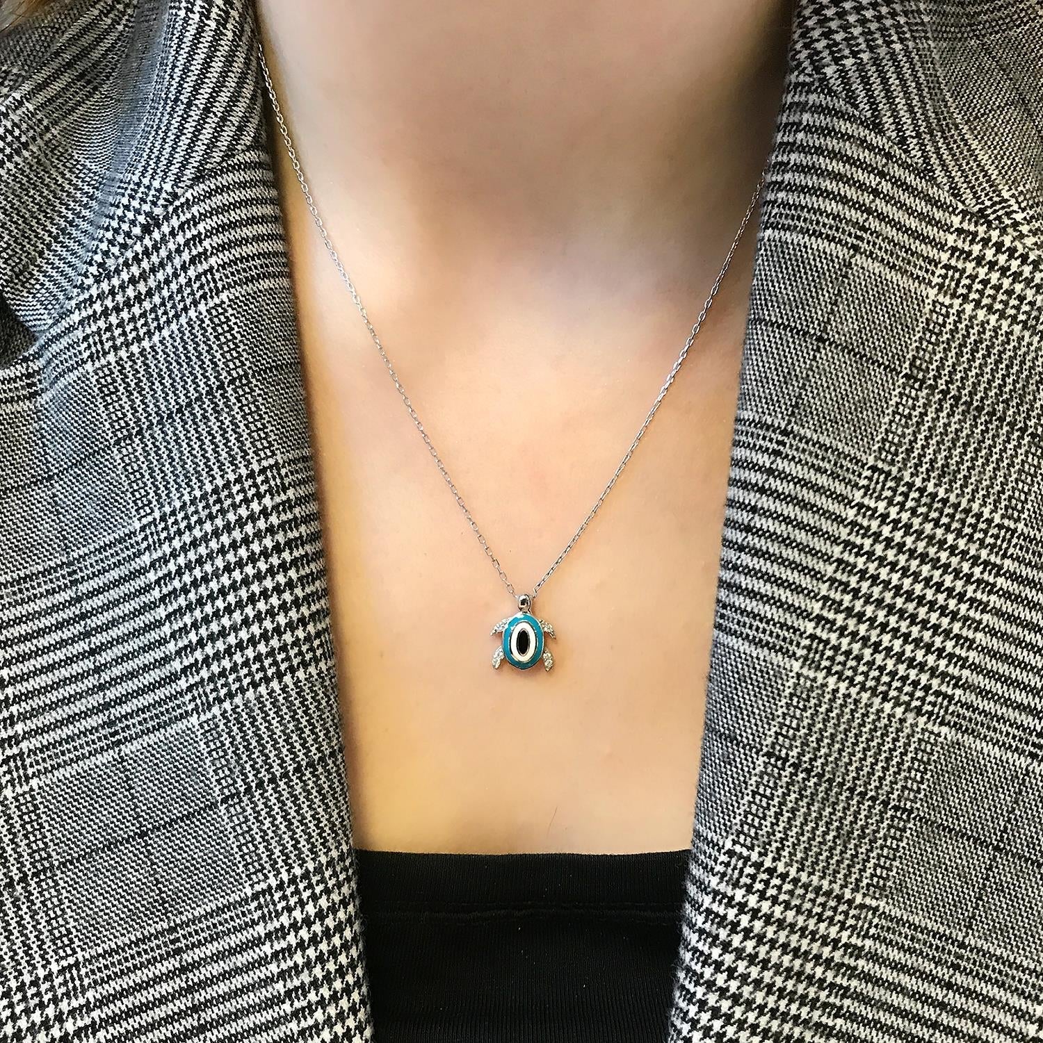 Turtle necklace 925 sterling silver turtle necklace - Etna Gift