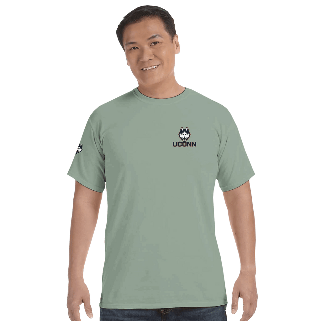 UConn Huskies Premium Ring - Spun Cotton T-Shirt – Vintage Wash Athletic Tee - Etna Gift