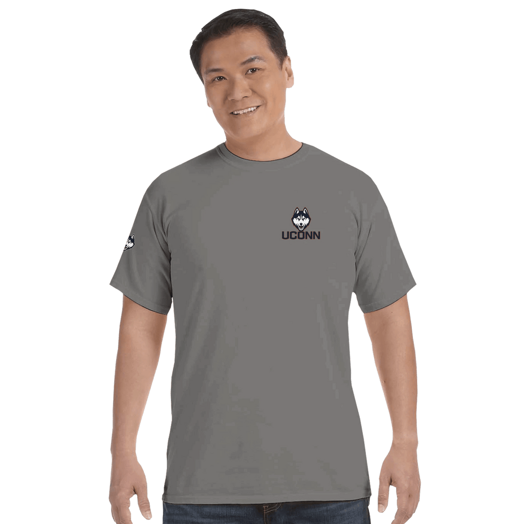 UConn Huskies Premium Ring - Spun Cotton T-Shirt – Vintage Wash Athletic Tee - Etna Gift