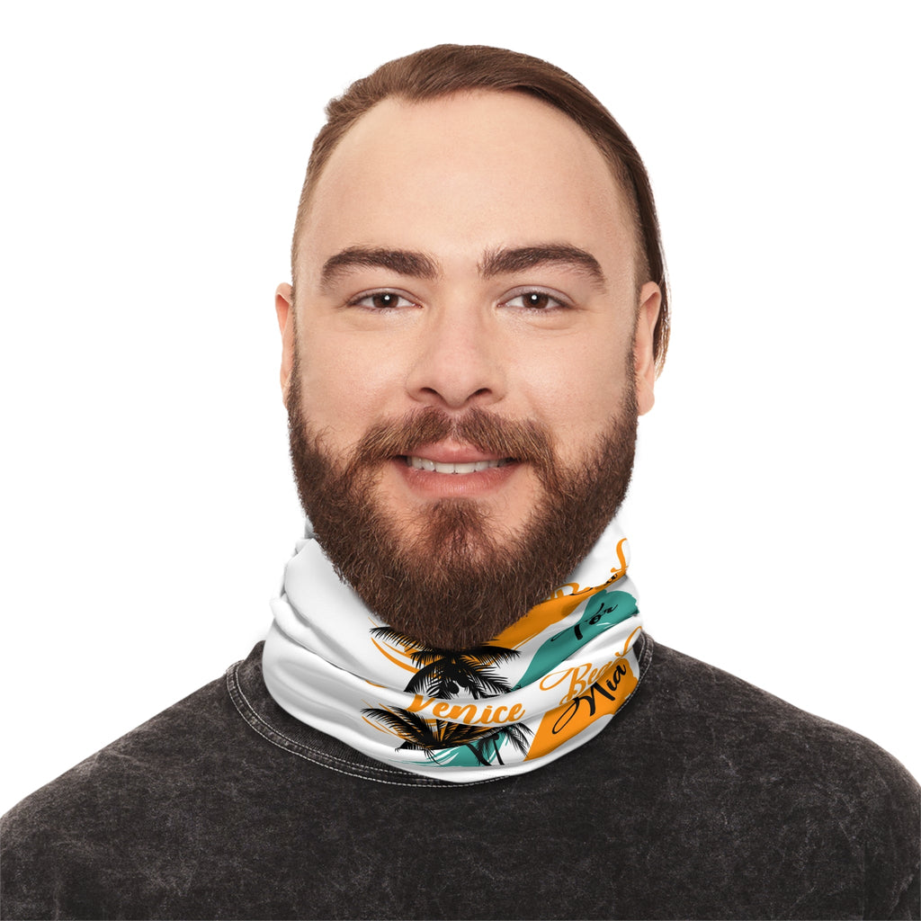 Venice Beach Palm Waves Neck Gaiter — Lightweight Beach Face Covering - Etna Gift