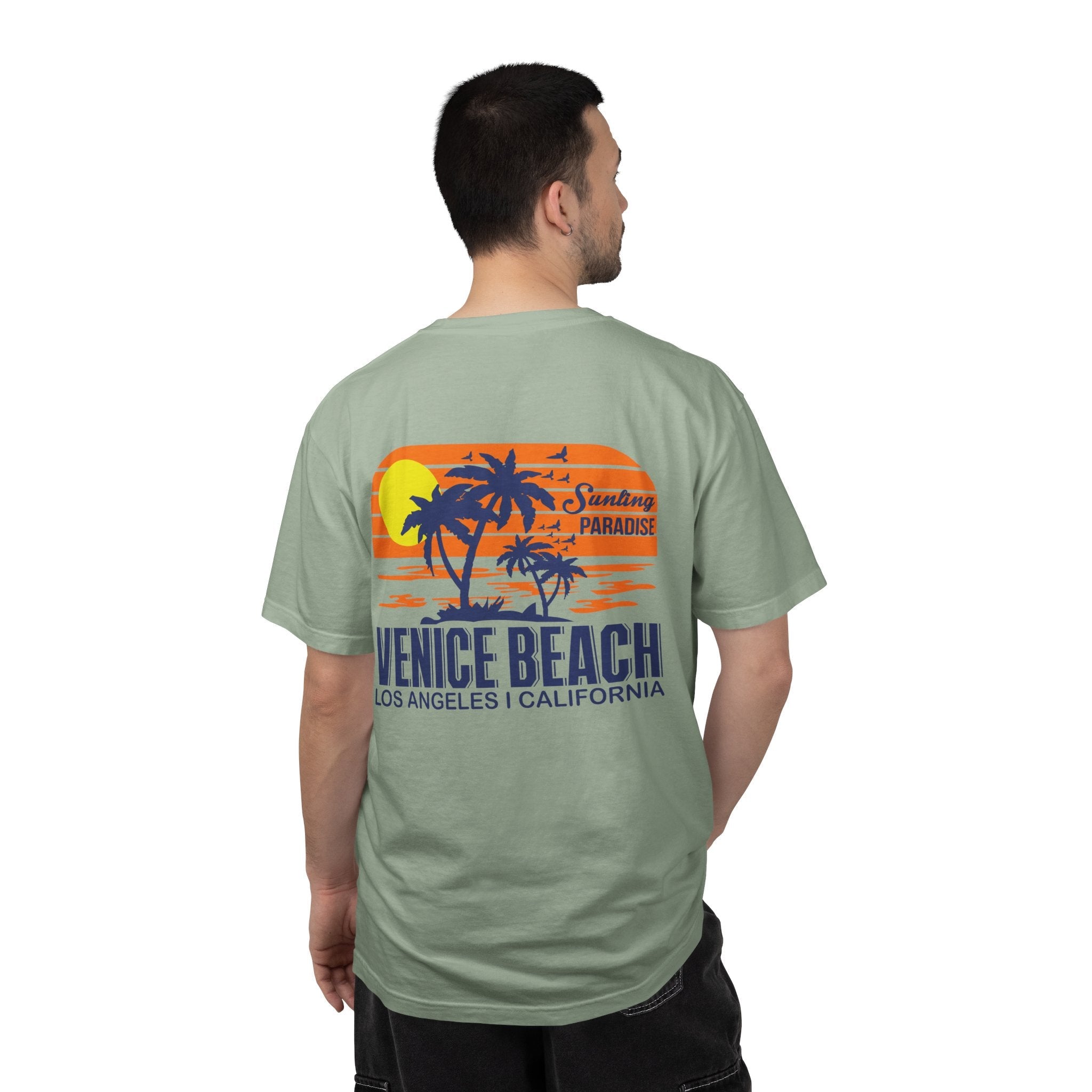 Venice Beach Sunset T-Shirt Palm Trees & Surf Retro Graphic - Etna Gift