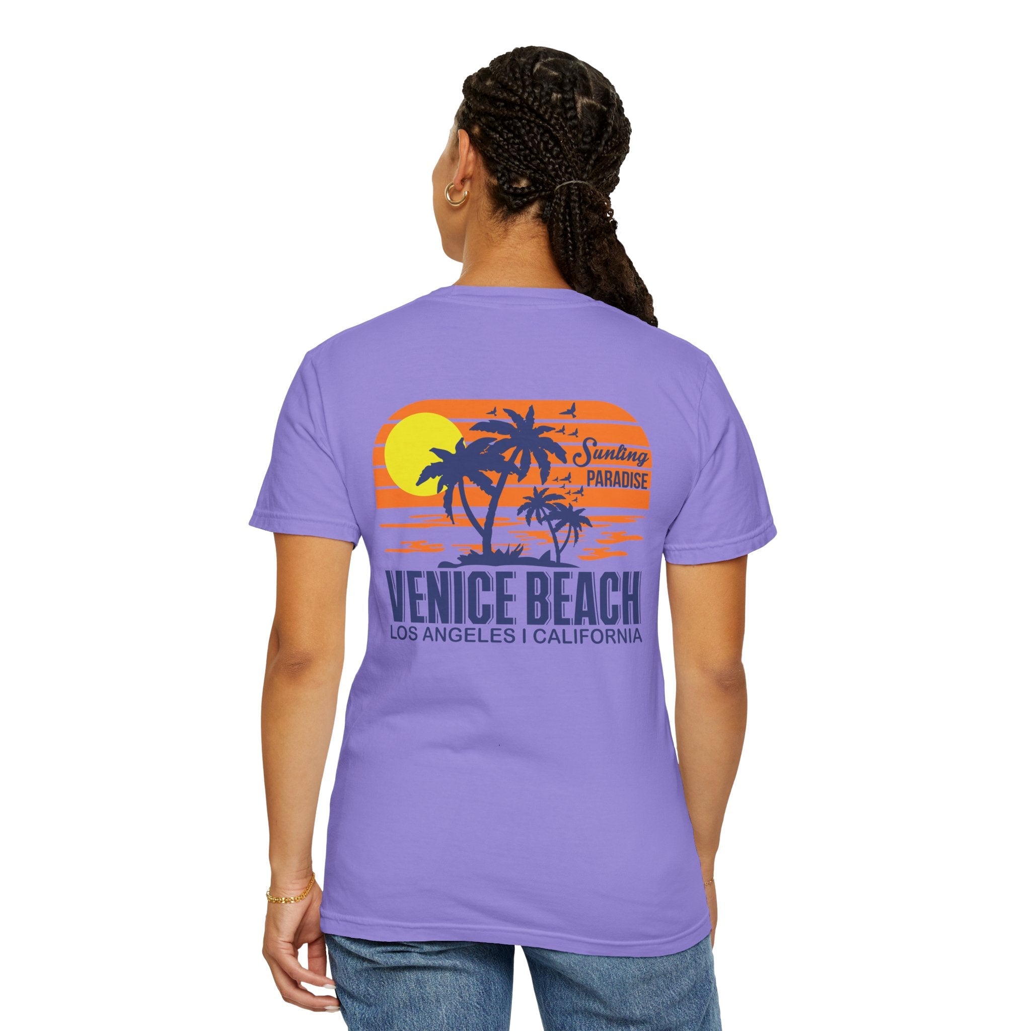 Venice Beach Sunset T-Shirt Palm Trees & Surf Retro Graphic - Etna Gift