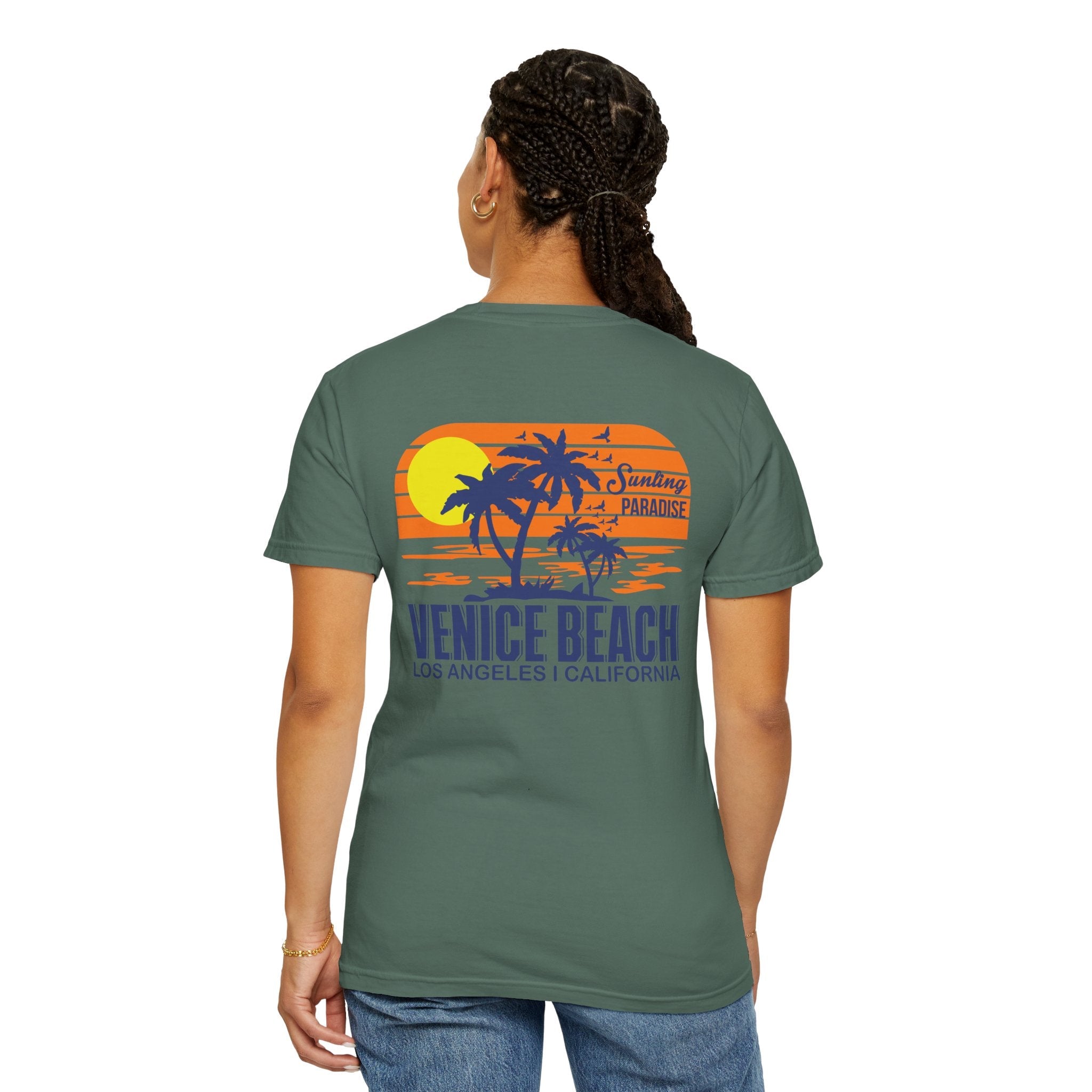 Venice Beach Sunset T-Shirt Palm Trees & Surf Retro Graphic - Etna Gift