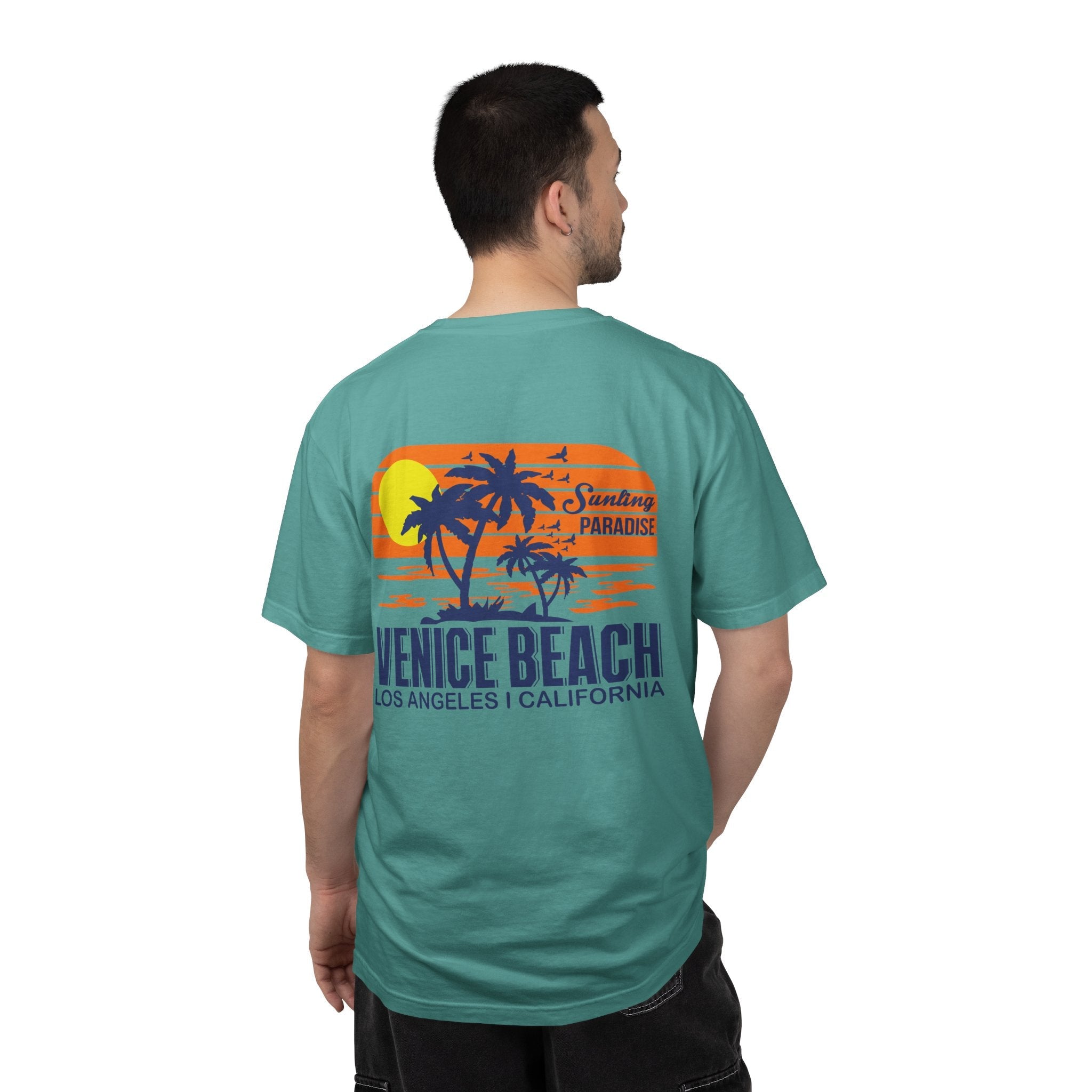 Venice Beach Sunset T-Shirt Palm Trees & Surf Retro Graphic - Etna Gift