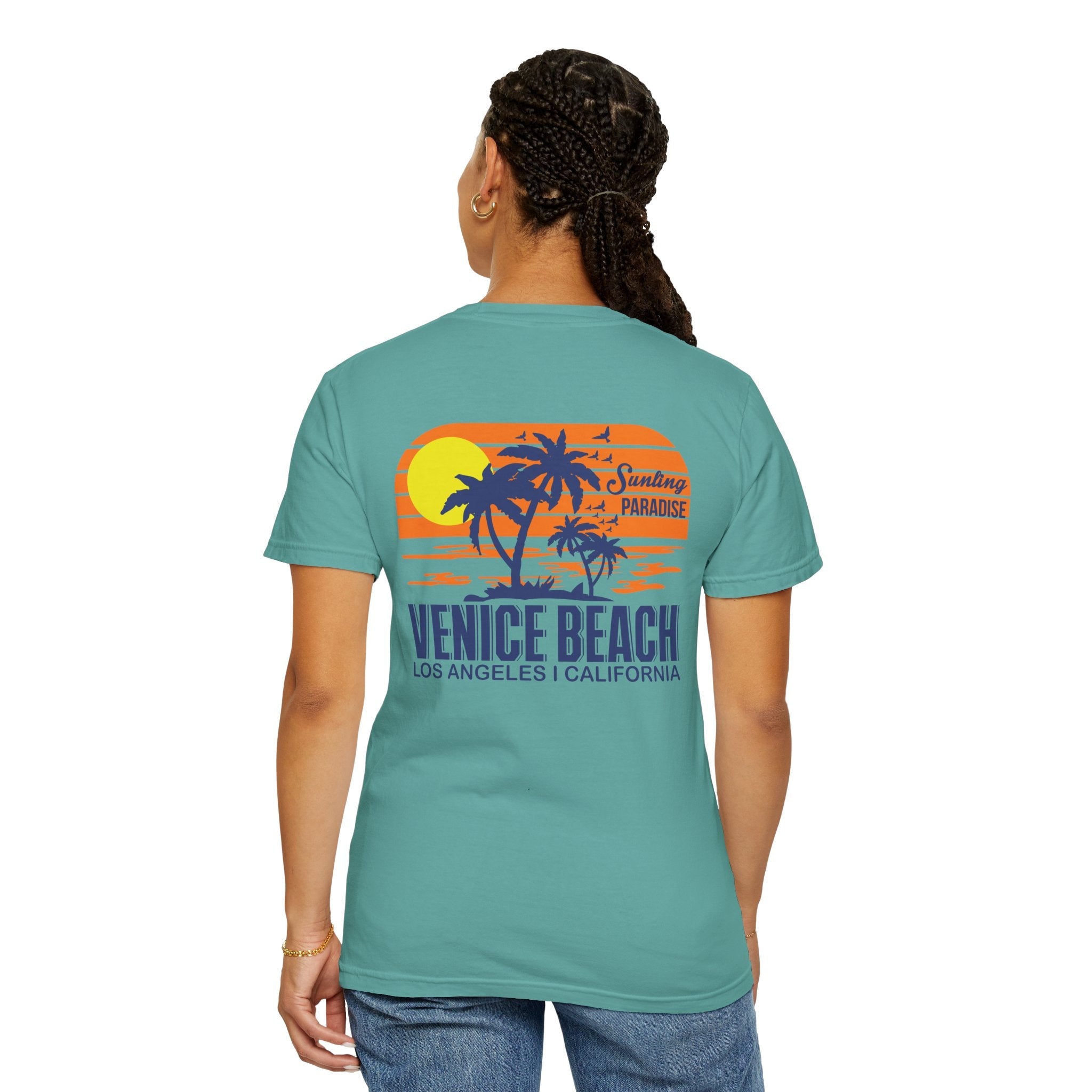 Venice Beach Sunset T-Shirt Palm Trees & Surf Retro Graphic - Etna Gift