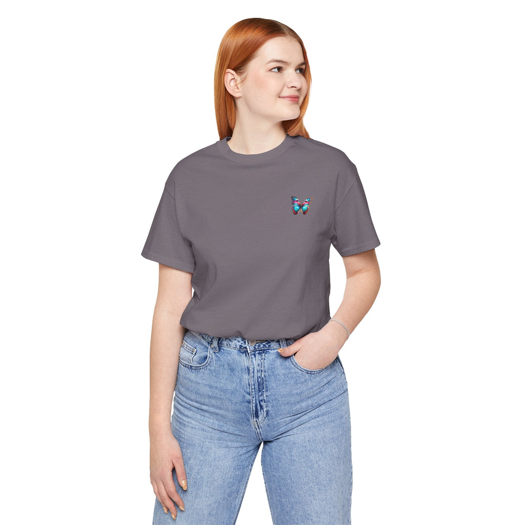 Vibrant Rainbow Butterfly Tee Colorful Monarch Wing Graphic - Etna Gift