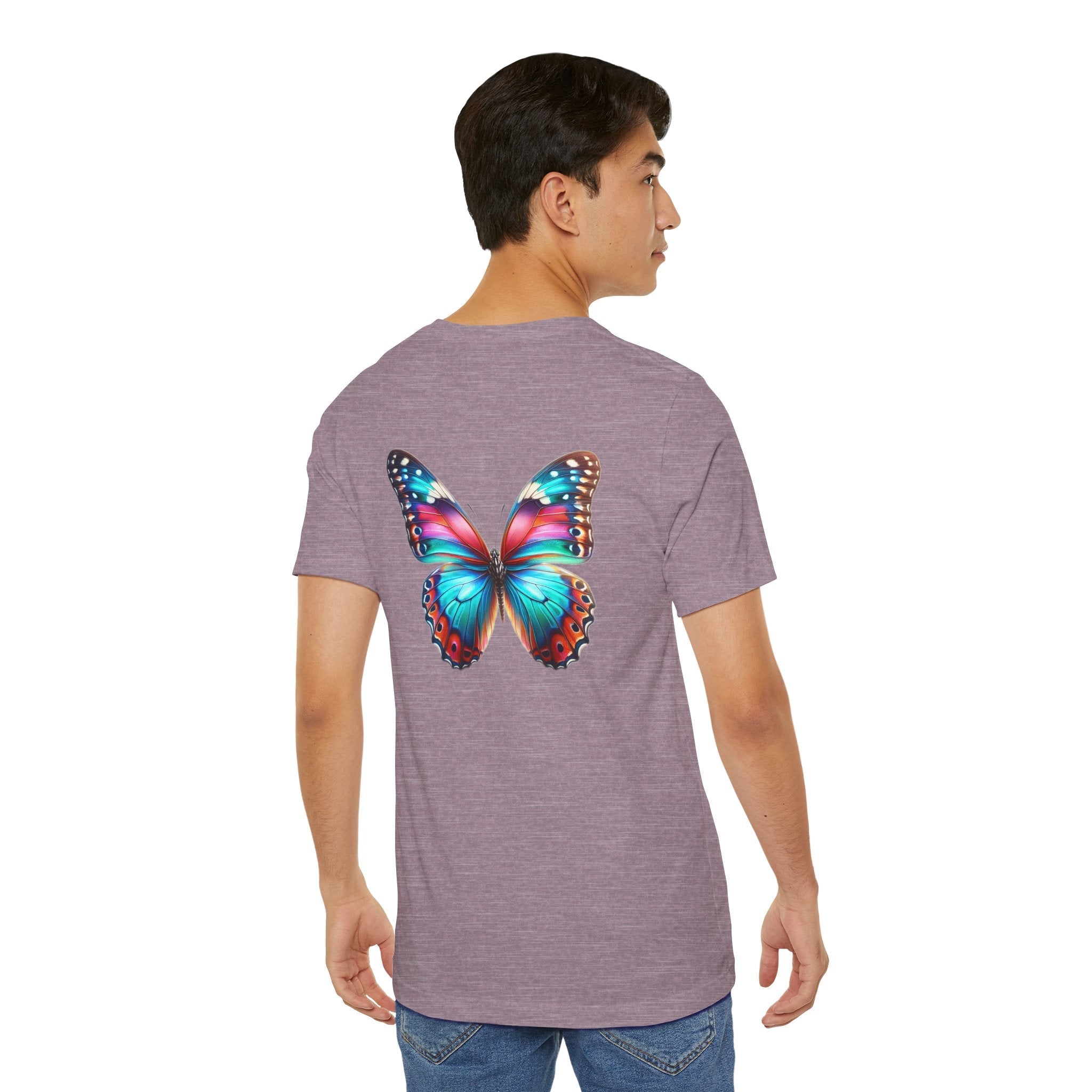 Vibrant Rainbow Butterfly Tee Colorful Monarch Wing Graphic - Etna Gift