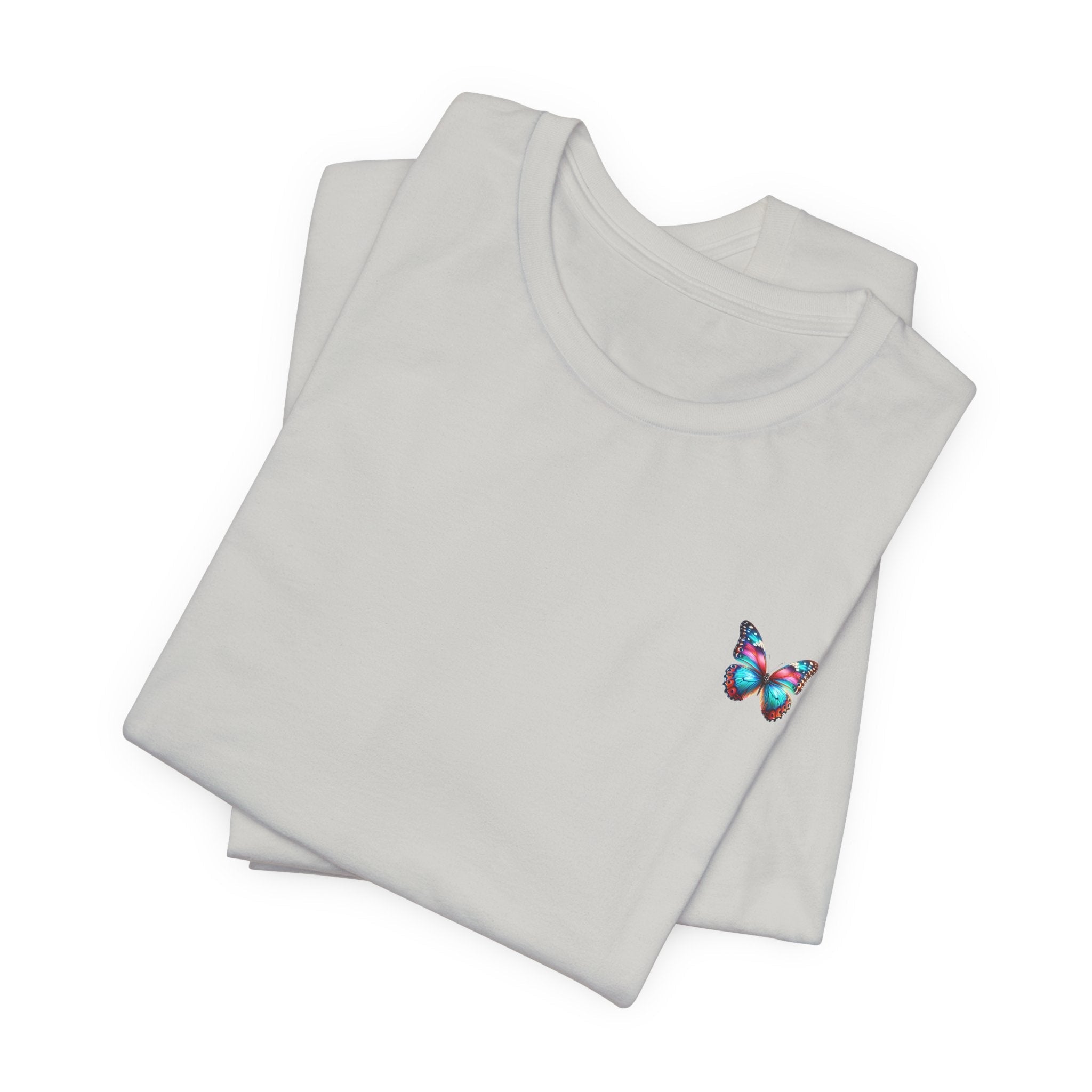 Vibrant Rainbow Butterfly Tee Colorful Monarch Wing Graphic - Etna Gift