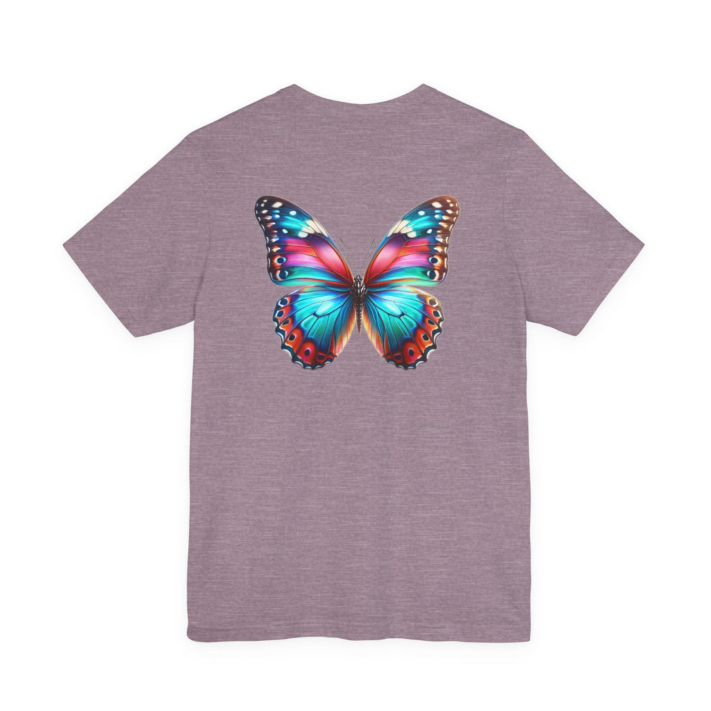 Vibrant Rainbow Butterfly Tee Colorful Monarch Wing Graphic - Etna Gift