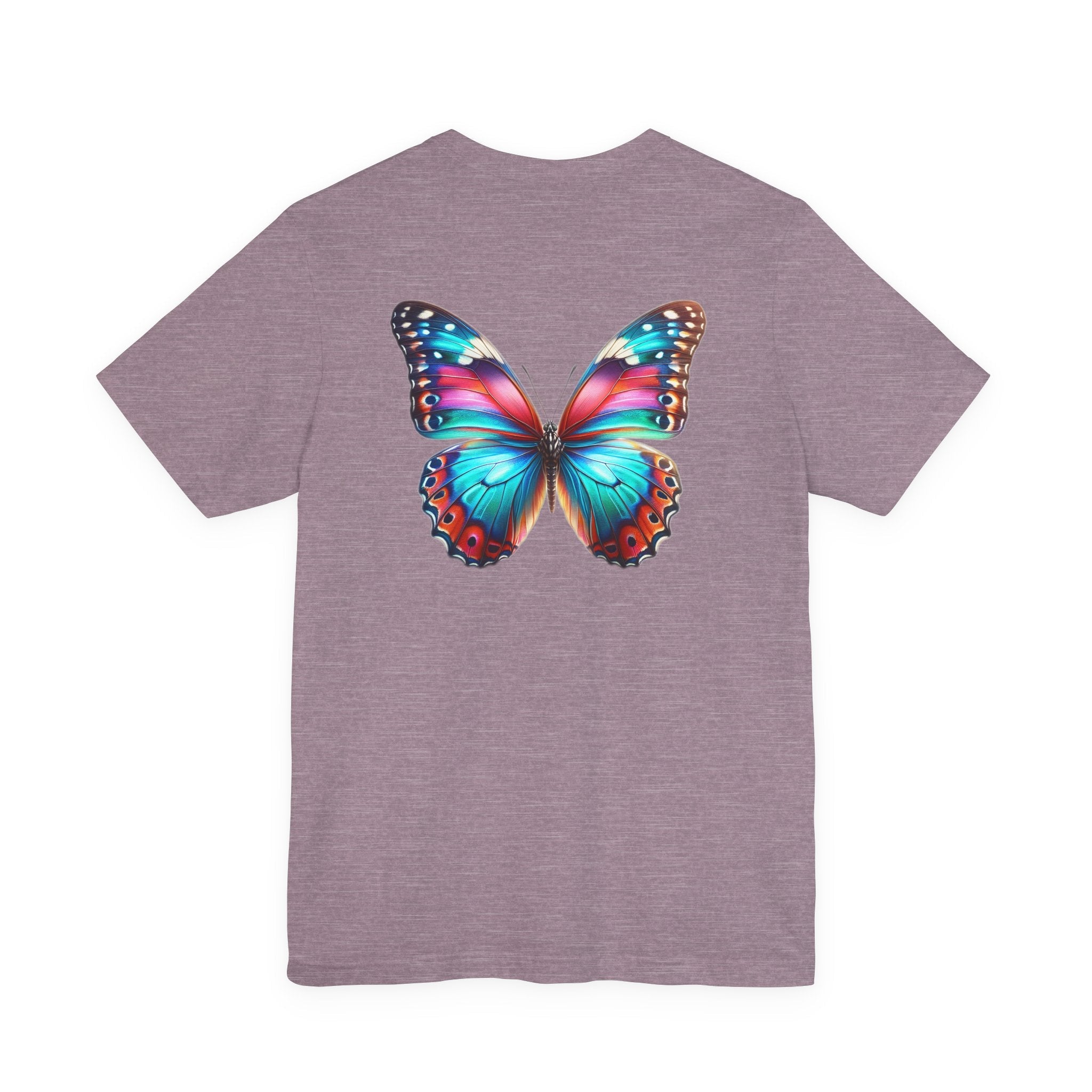 Vibrant Rainbow Butterfly Tee Colorful Monarch Wing Graphic - Etna Gift
