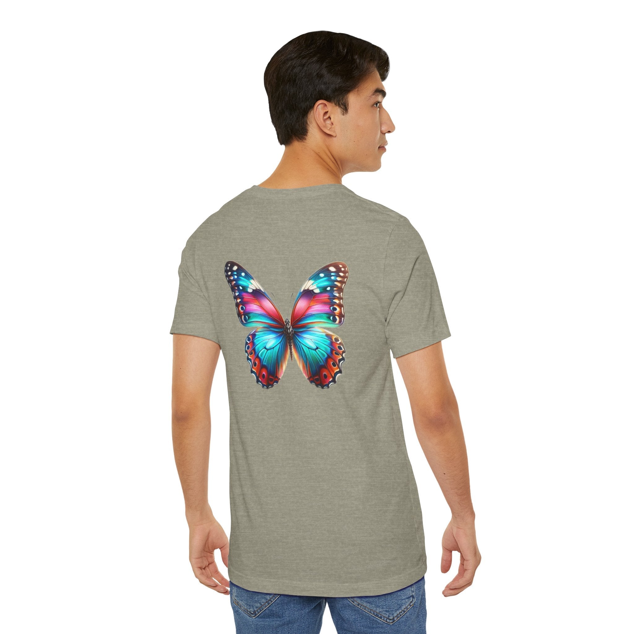 Vibrant Rainbow Butterfly Tee Colorful Monarch Wing Graphic - Etna Gift