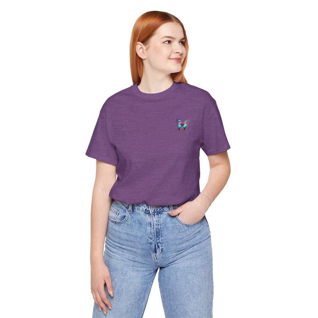 Vibrant Rainbow Butterfly Tee Colorful Monarch Wing Graphic - Etna Gift