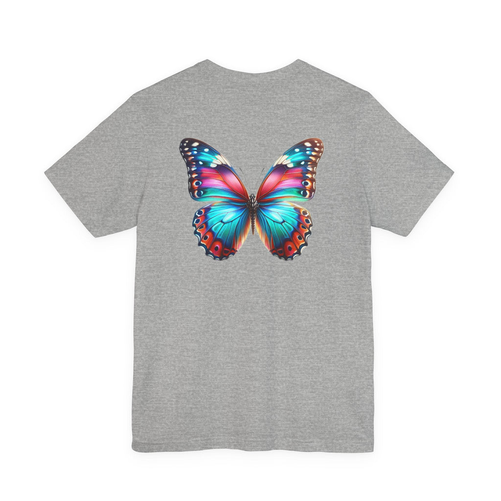 Vibrant Rainbow Butterfly Tee Colorful Monarch Wing Graphic - Etna Gift